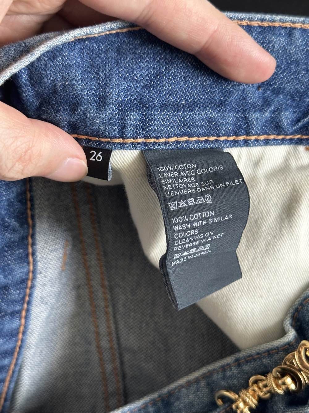 Celine Celine Chain Detail Denim Mini Skirt Size 26 Size 26" / US 2 / IT 38 - 4 Thumbnail