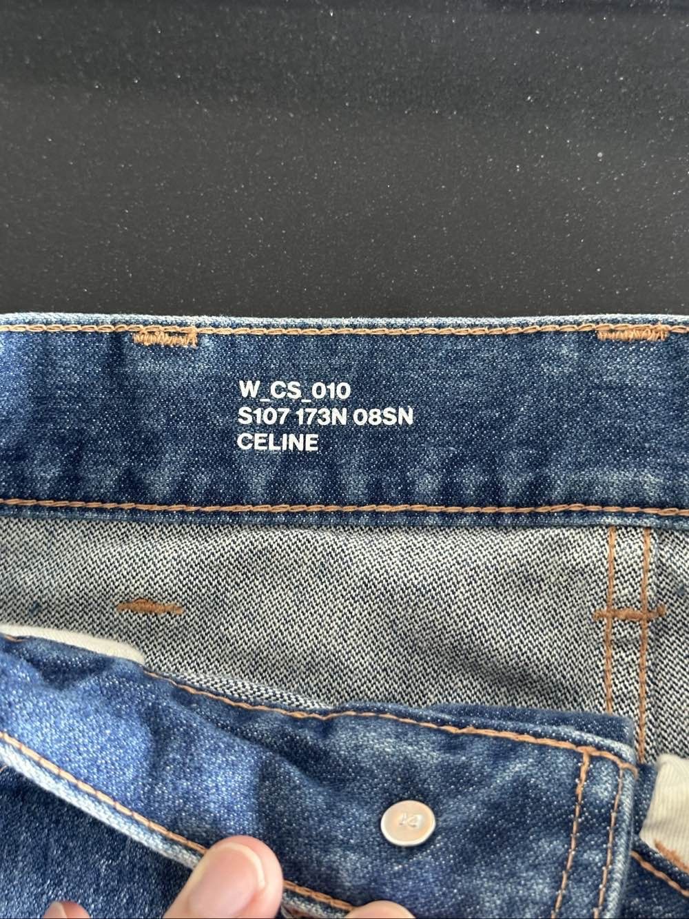 Celine Celine Chain Detail Denim Mini Skirt Size 26 Size 26" / US 2 / IT 38 - 3 Thumbnail
