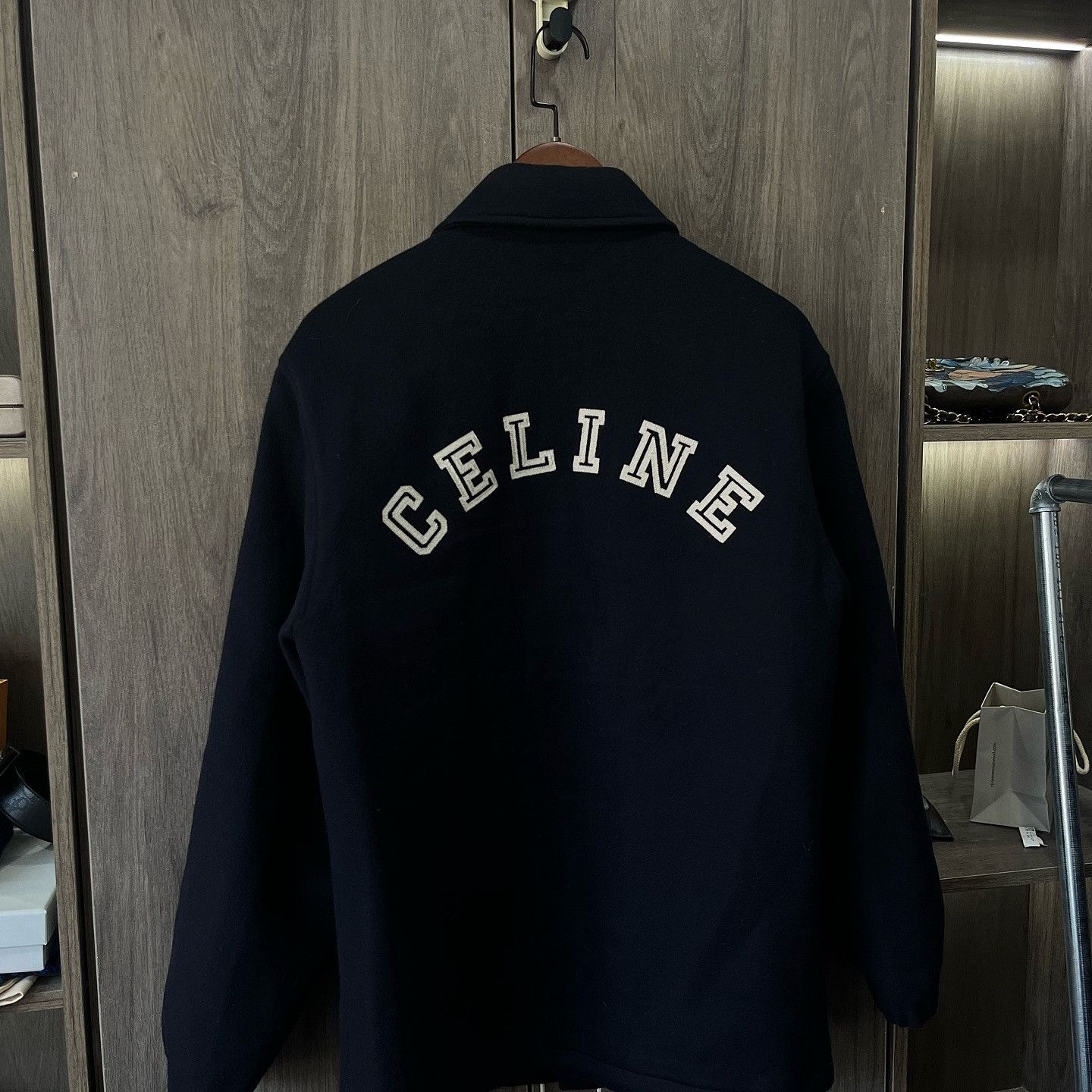 Celine Celine Logo Wool Varsity Jacket Size 44 Size US S / EU 44-46 / 1 - 8 Thumbnail