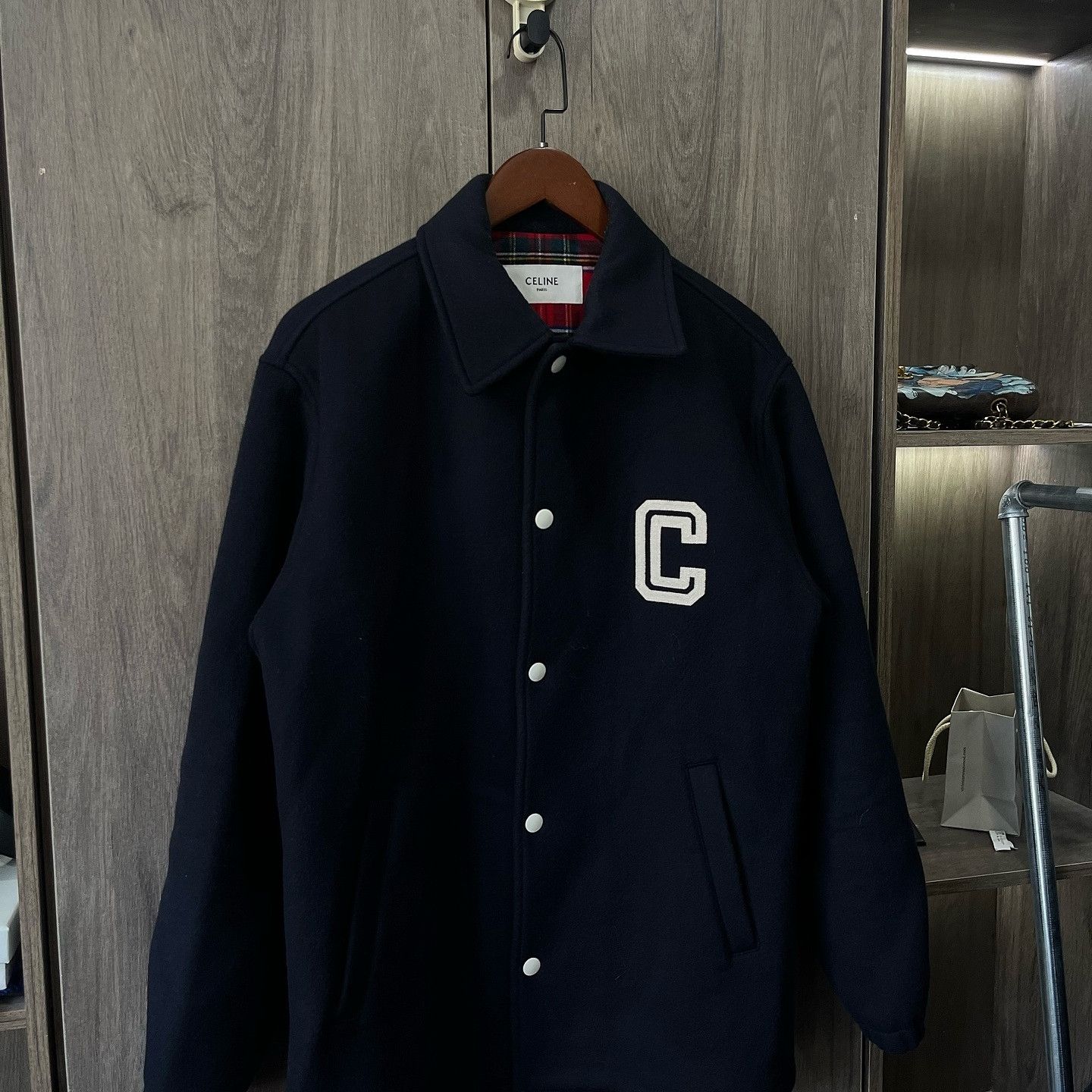 Celine Celine Logo Wool Varsity Jacket Size 44 Size US S / EU 44-46 / 1 - 5 Thumbnail