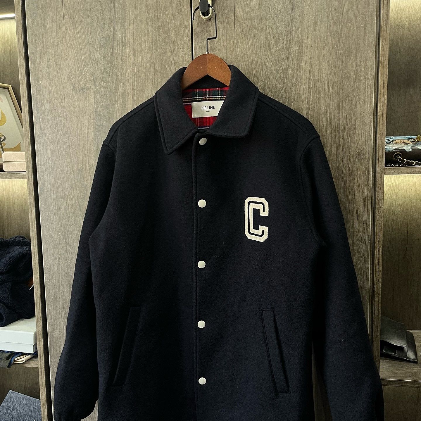 Celine Celine Logo Wool Varsity Jacket Size 44 Size US S / EU 44-46 / 1 - 6 Thumbnail