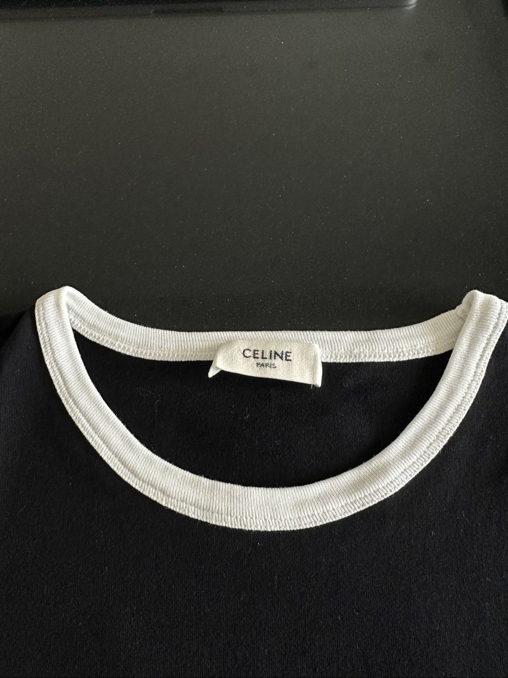 Celine Celine Triomphe Logo Ringer T-Shirt Size M Size M / US 6-8 / IT 42-44 - 3 Thumbnail