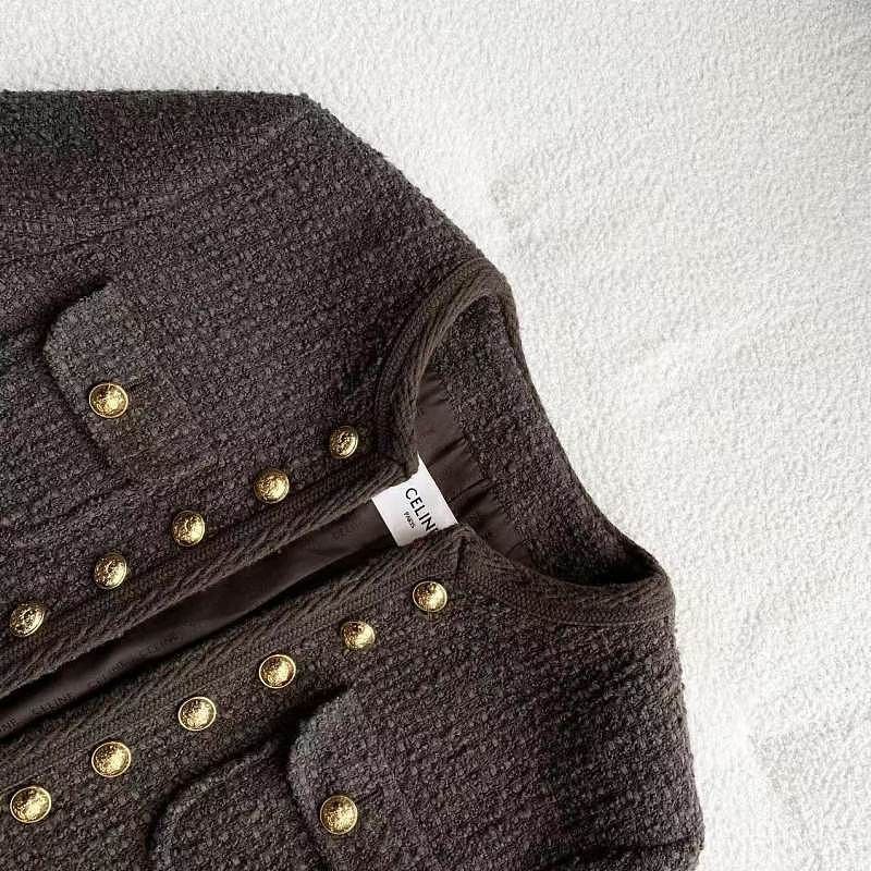 Celine Celine Gold Button Wool Tweed Jacket Size 38 Size S / US 4 / IT 40 - 3 Thumbnail