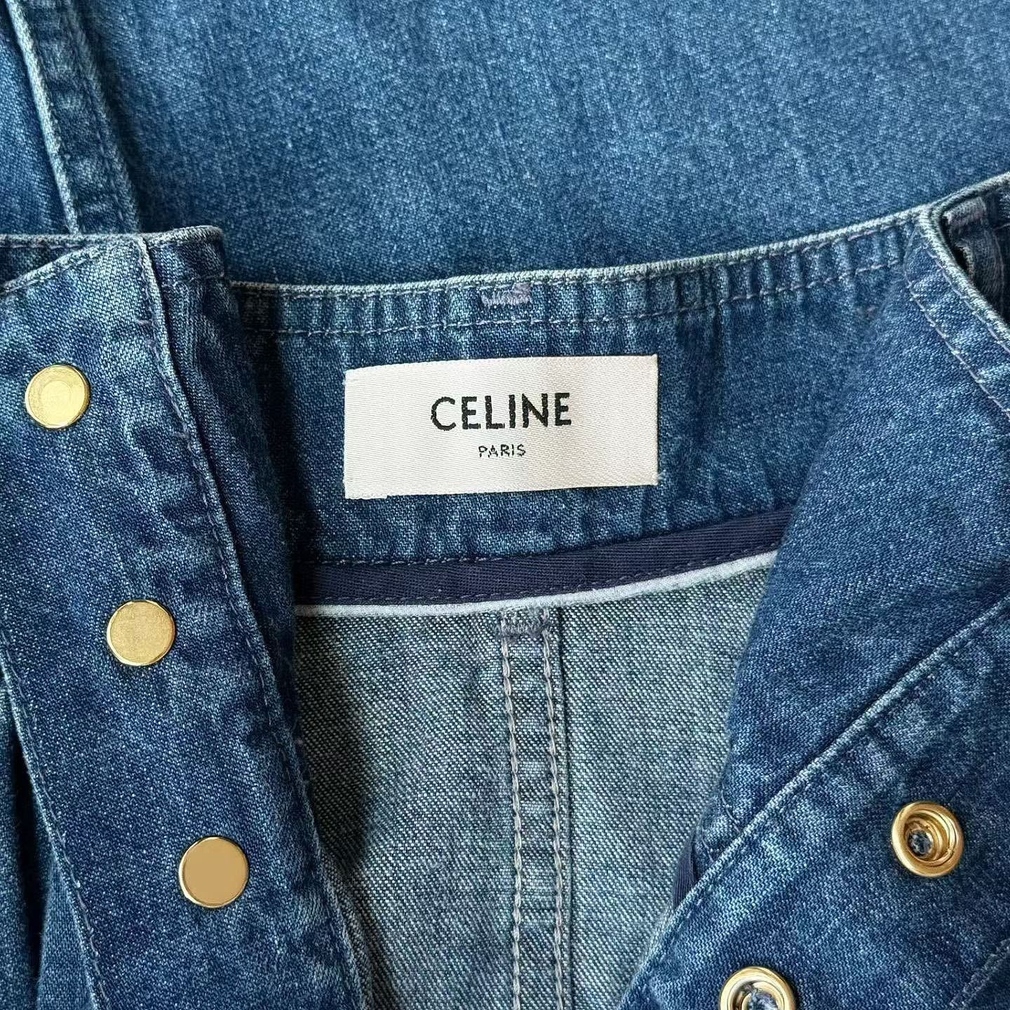 Celine Celine Button-Front Denim Maxi Skirt Size 26 Size 26" / US 2 / IT 38 - 3 Thumbnail