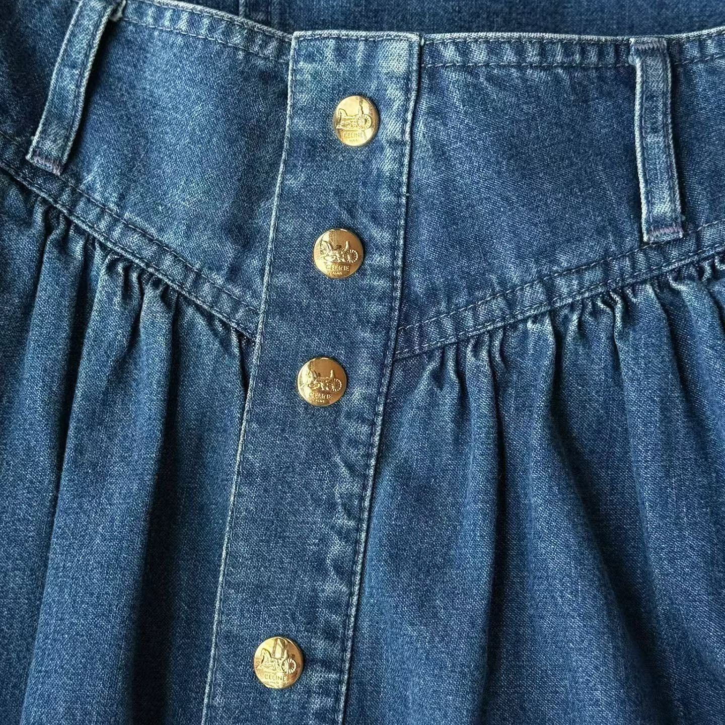 Celine Celine Button-Front Denim Maxi Skirt Size 26 Size 26" / US 2 / IT 38 - 7 Thumbnail