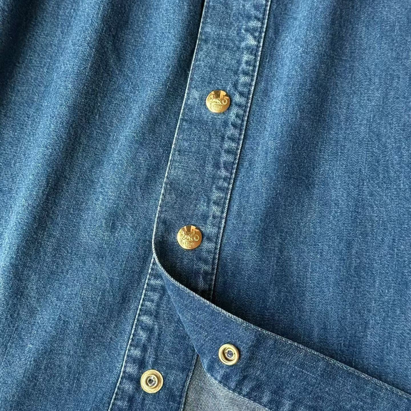 Celine Celine Button-Front Denim Maxi Skirt Size 26 Size 26" / US 2 / IT 38 - 5 Thumbnail