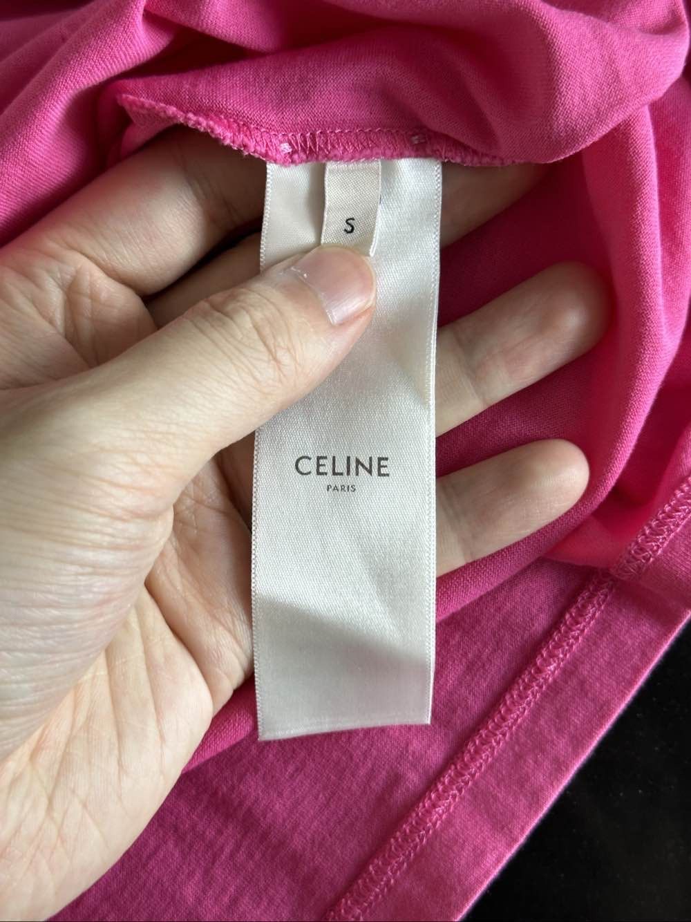 Celine Celine Pink Logo T-Shirt Size S Size S / US 4 / IT 40 - 4 Thumbnail
