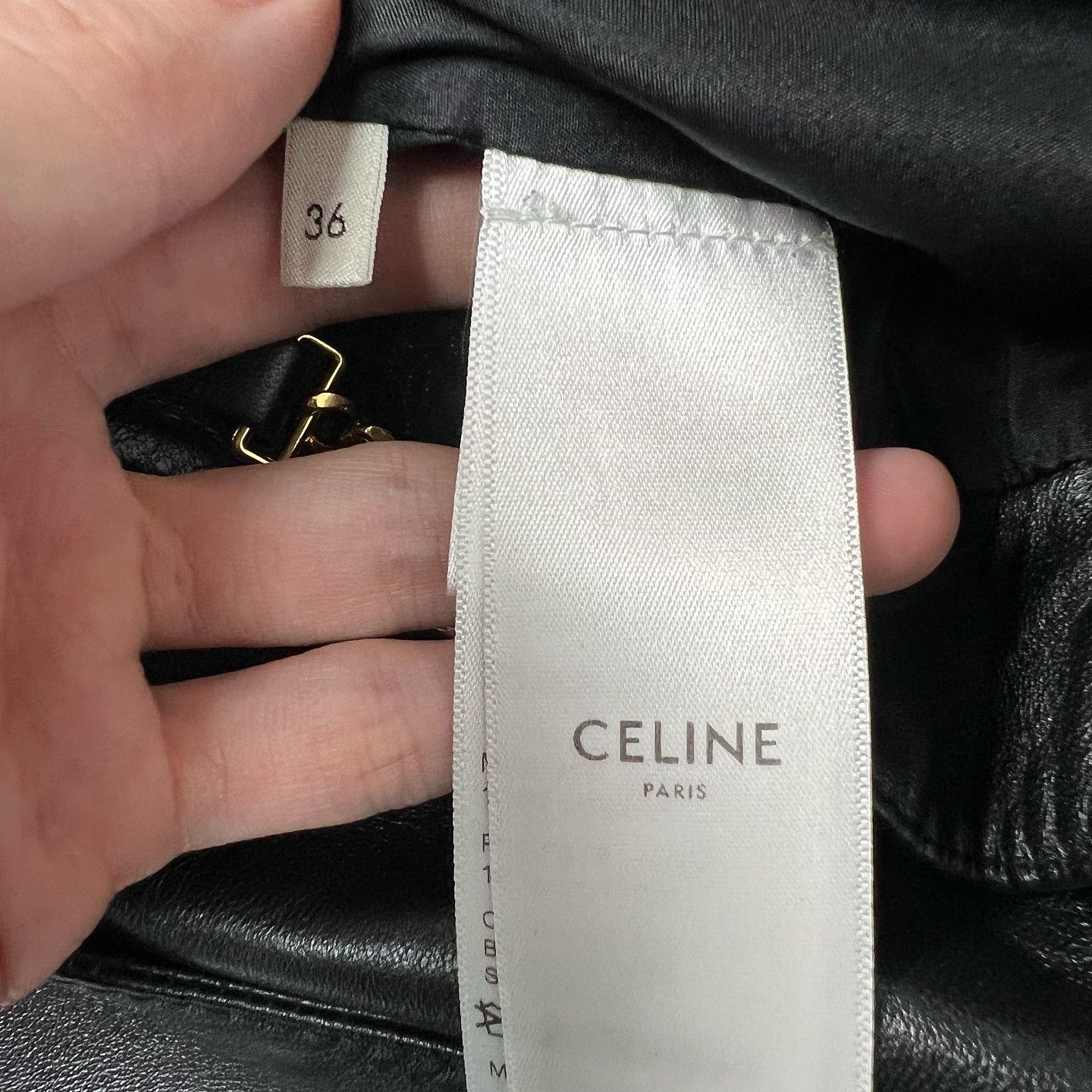 Celine CELINE Leather Chain Detail Midi Skirt Size 36 Size 26" / US 2 / IT 38 - 4 Thumbnail