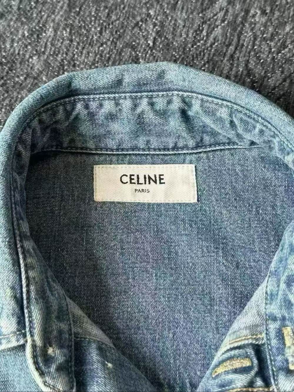 Celine Celine Denim Button Up Shirt Size XS Size XS / US 0-2 / IT 36-38 - 3 Thumbnail