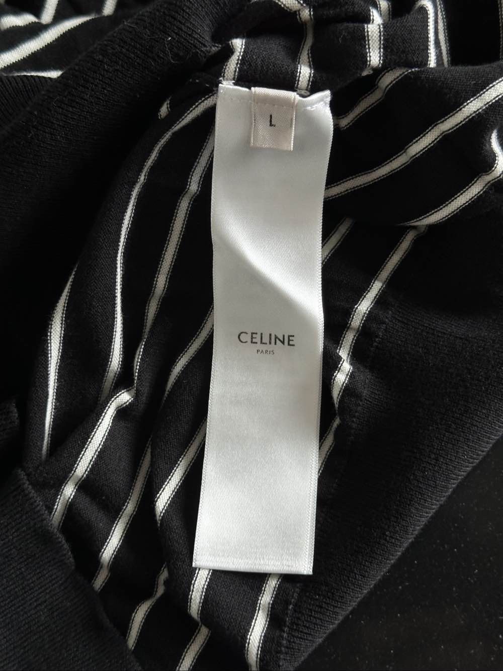 Celine Celine Striped Knit Polo Size L Size US L / EU 52-54 / 3 - 4 Thumbnail