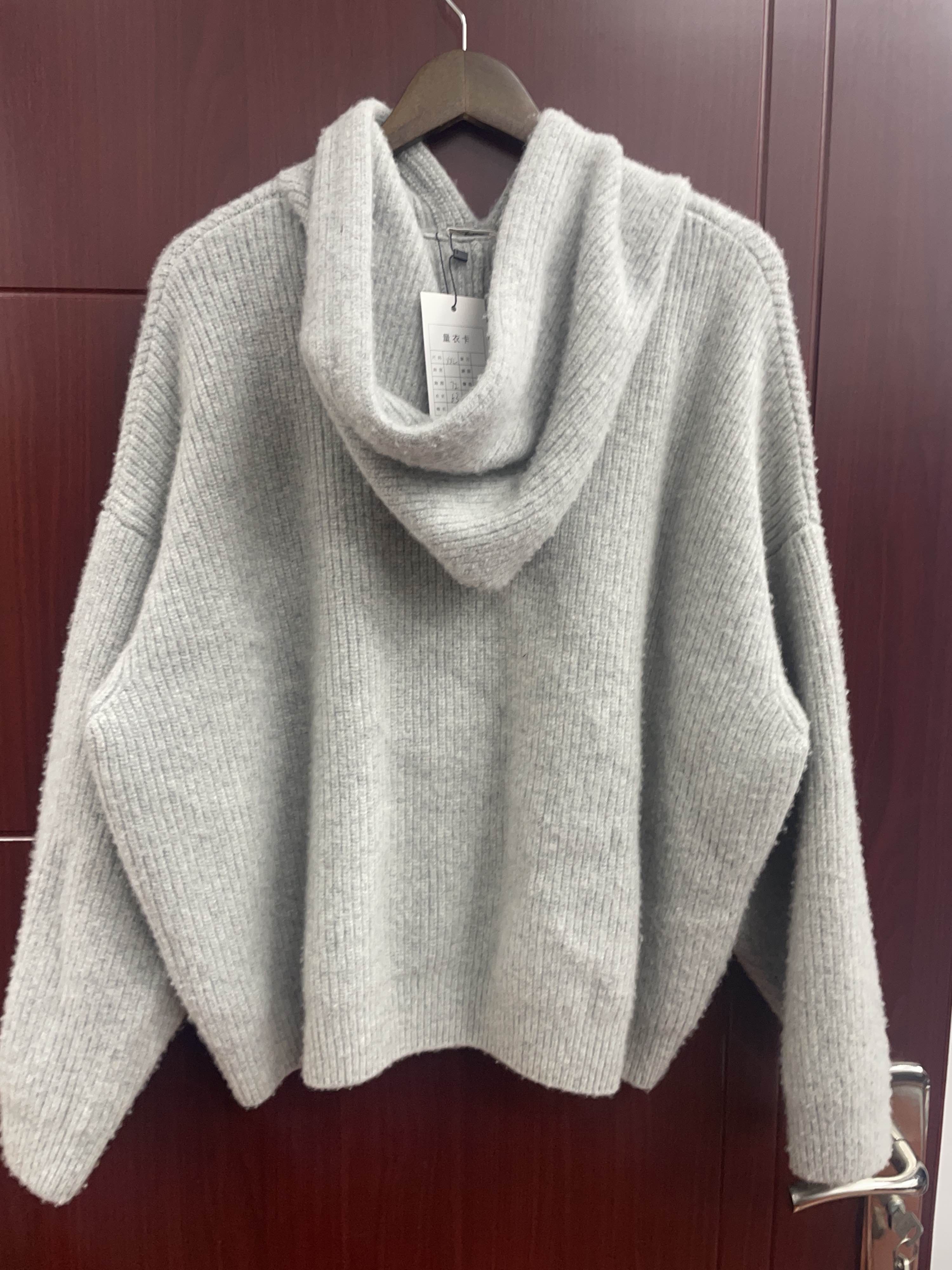 Celine CELINE Logo Knit Hoodie Gray Size XXL Size US XXL / EU 58 / 5 - 2 Thumbnail