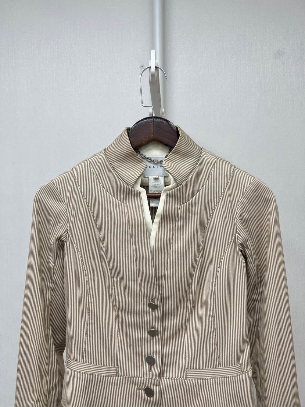 Celine Celine Striped Stand Collar Jacket Size 36 Size XS / US 0-2 / IT 36-38 - 4 Thumbnail