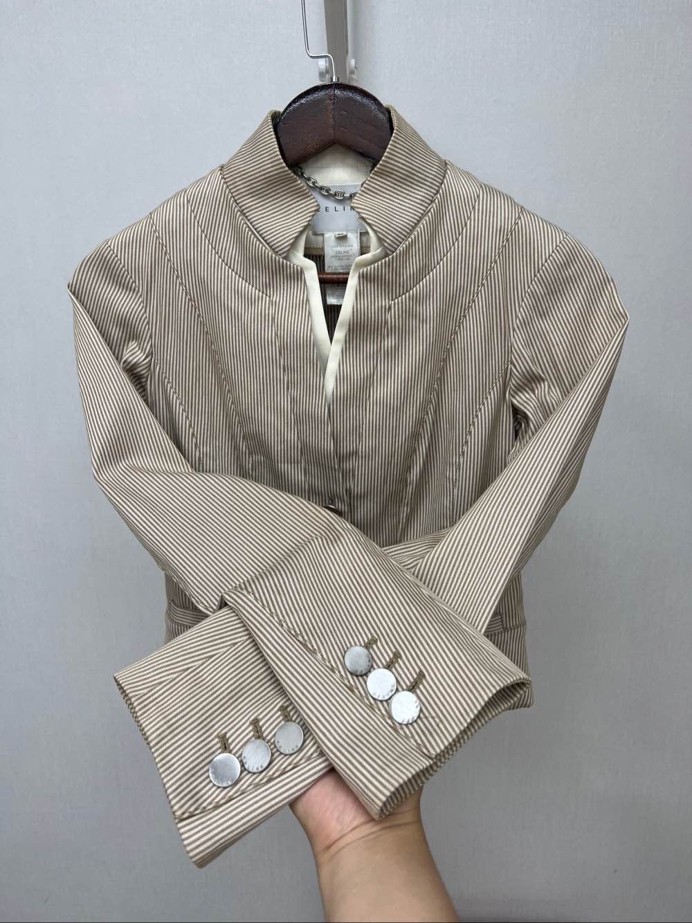Celine Celine Striped Stand Collar Jacket Size 36 Size XS / US 0-2 / IT 36-38 - 5 Thumbnail