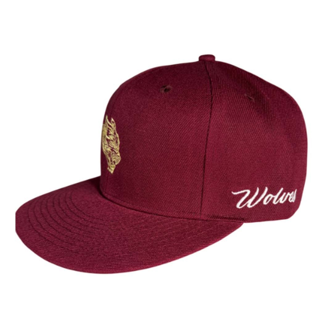 Darc Sport Darcsport Wolf Head Fitted Hat Maroon Size ONE SIZE - 2 Thumbnail
