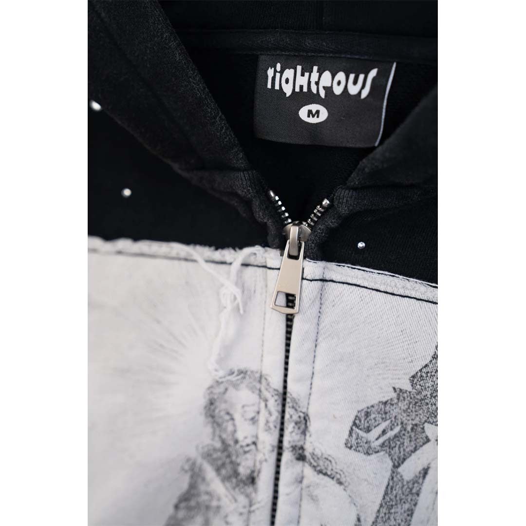 Other Righteous Divine Canvas Zip Up Jacket Rhinestone Black Size US L / EU 52-54 / 3 - 6 Thumbnail