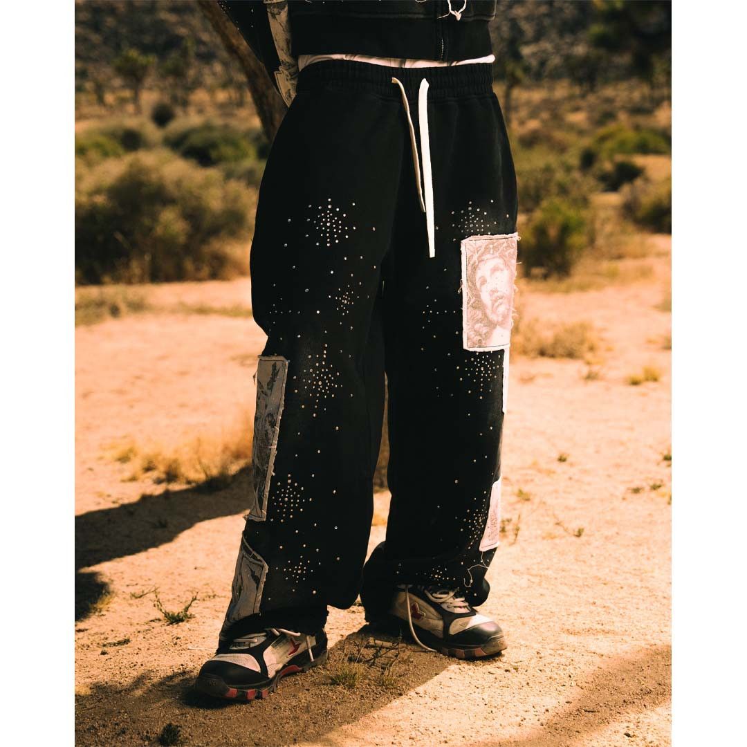 Other Righteous Divine Canvas Sweatpants Rhinestone Black Size US 36 / EU 52 - 3 Thumbnail