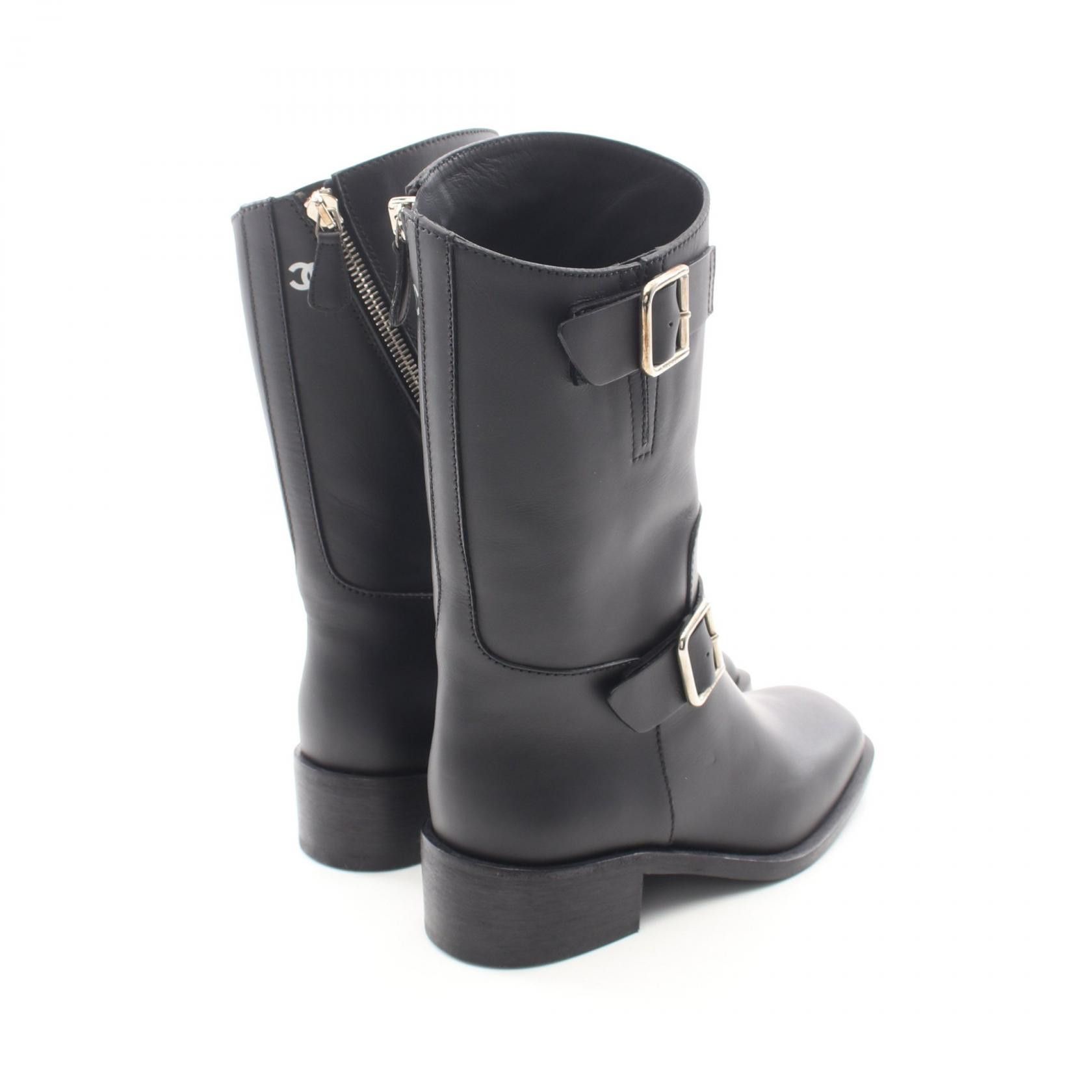 Chanel Chanel Chanel Engineer Boots Leather Leather Shoes DUTY FREE for USA Size ONE SIZE - 2 Thumbnail