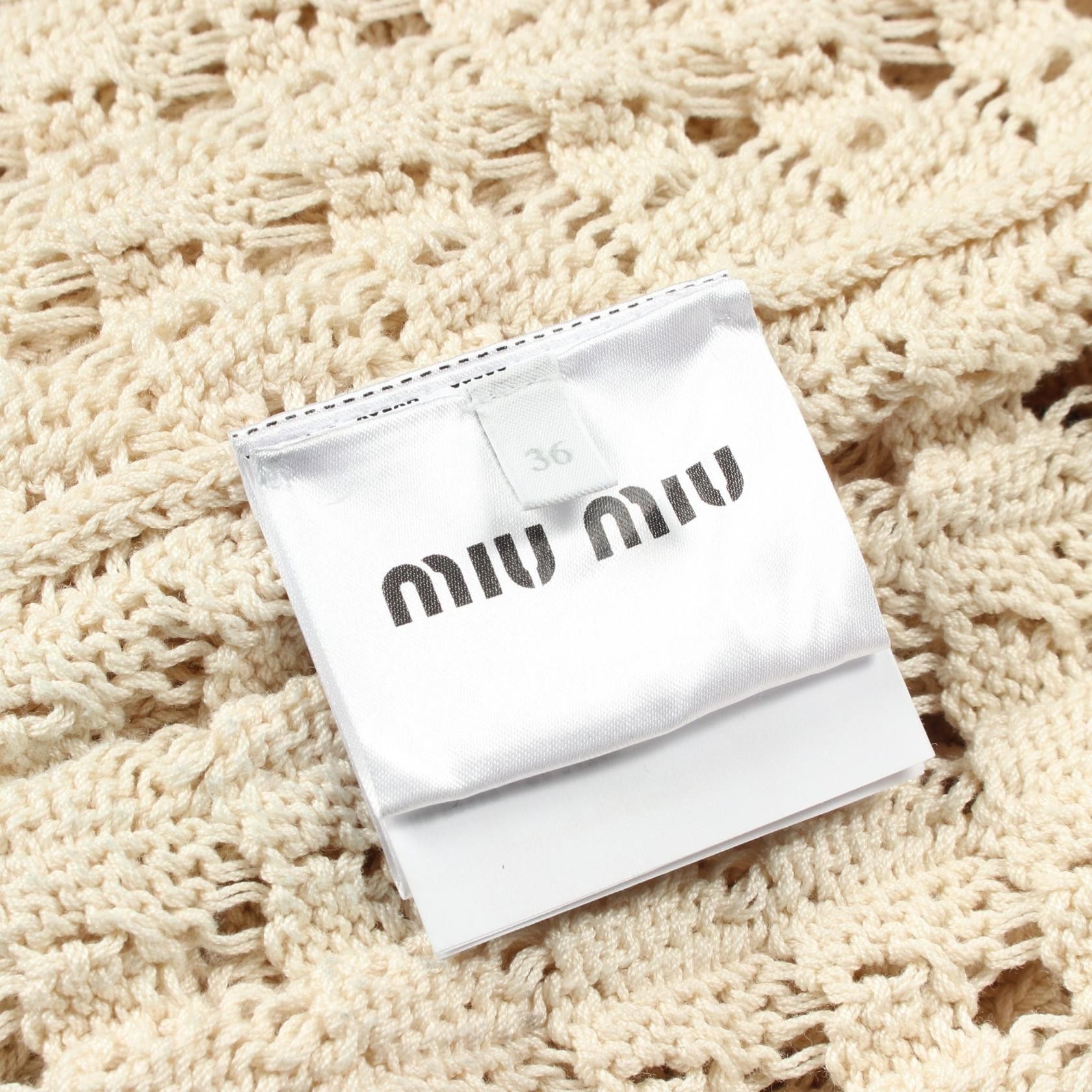 Miu Miu Miu Miu Miu Miu Cotton Cardigan Textile Tops MMF01I DUTY FREE for USA Size ONE SIZE - 5 Thumbnail