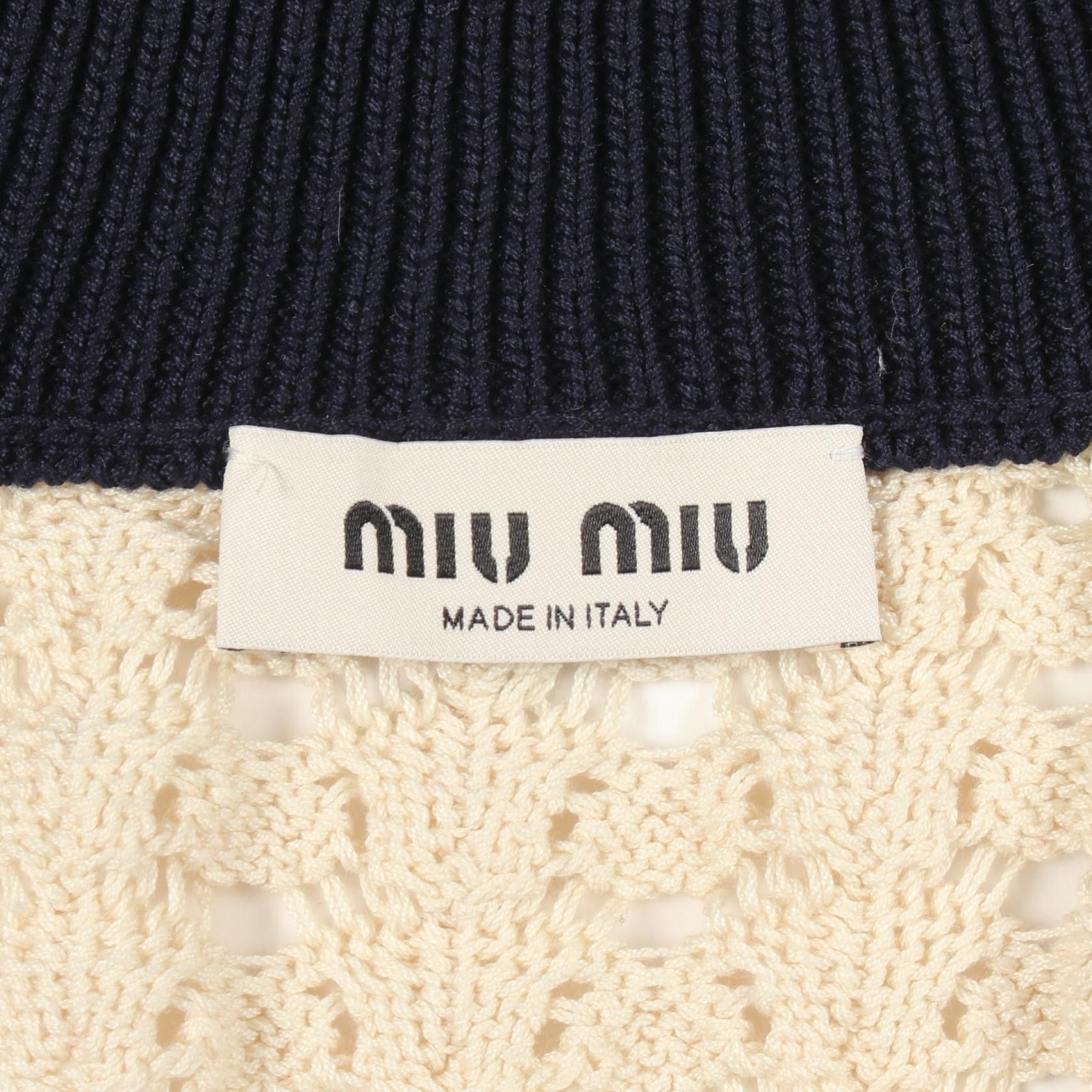 Miu Miu Miu Miu Miu Miu Cotton Cardigan Textile Tops MMF01I DUTY FREE for USA Size ONE SIZE - 3 Thumbnail