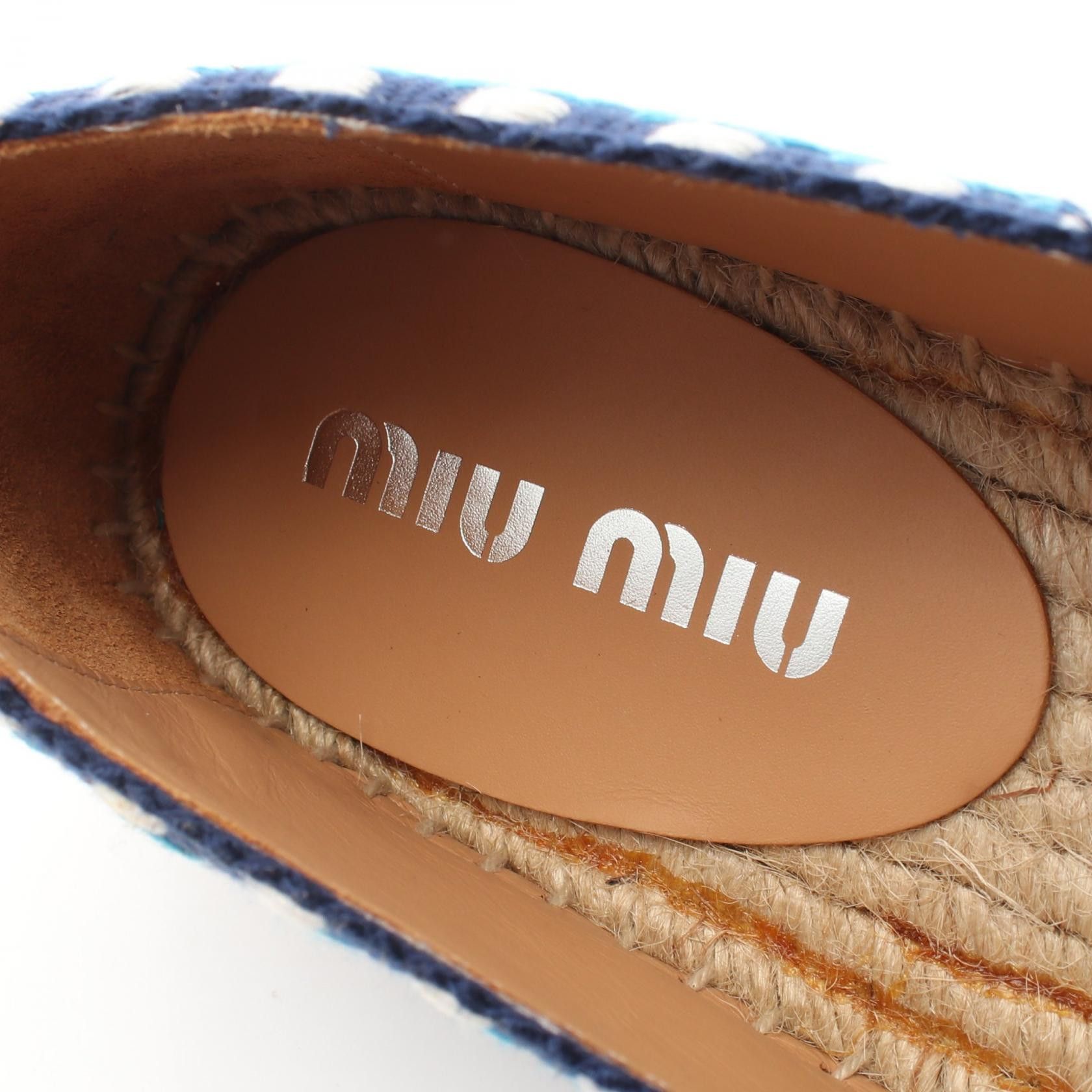 Miu Miu Miu Miu Miu Miu Bijou Espadrille Slip On Textile Shoes 5S095D DUTY FREE for USA Size ONE SIZE - 5 Thumbnail