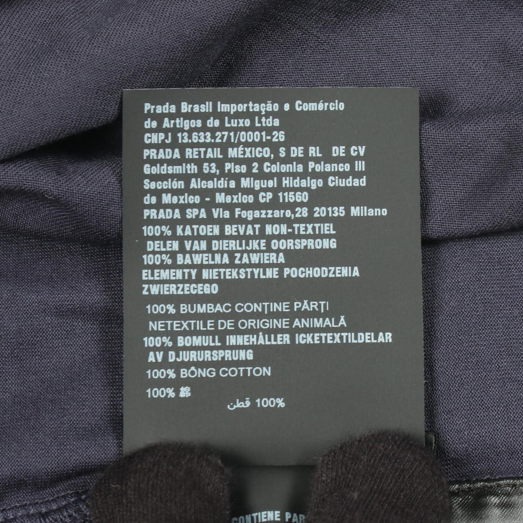 Prada Prada Prada Triangle Logo Cotton Top Textile Tops UJL92A DUTY FREE for USA Size ONE SIZE - 4 Thumbnail