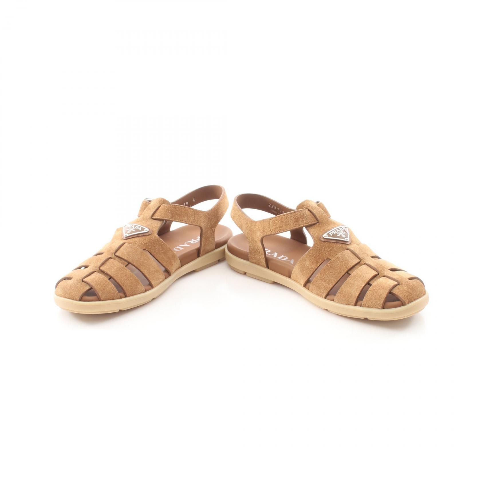 Prada Prada PRADA Triangle Logo Suede Sandals Leather Shoes 2X3119 DUTY FREE for USA Size ONE SIZE - 3 Thumbnail