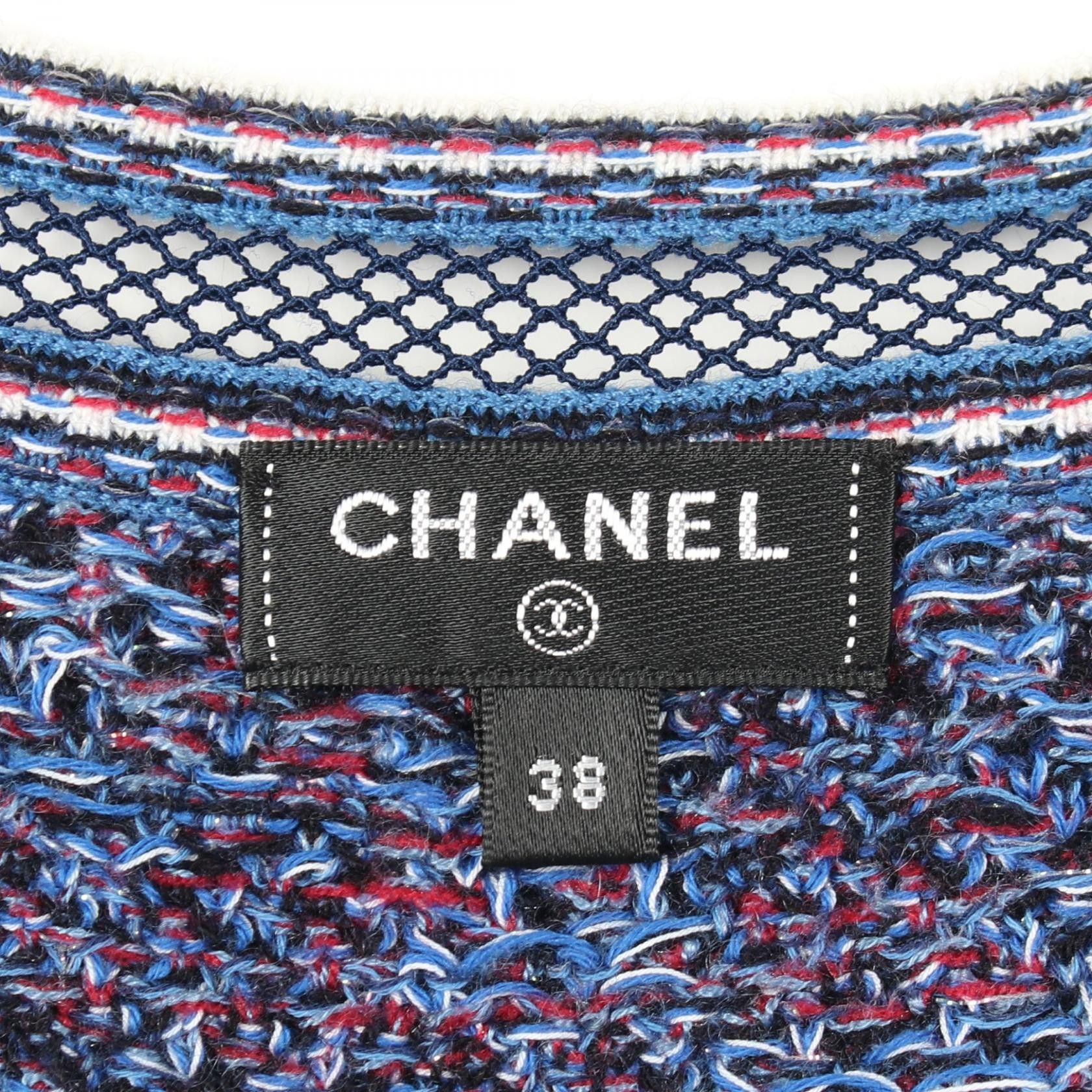 Chanel Chanel Chanel Lace Trim V Neck Short Sleeve Knit Top Textile Tops P56194K07330 DUTY FREE for USA Size ONE SIZE - 3 Thumbnail