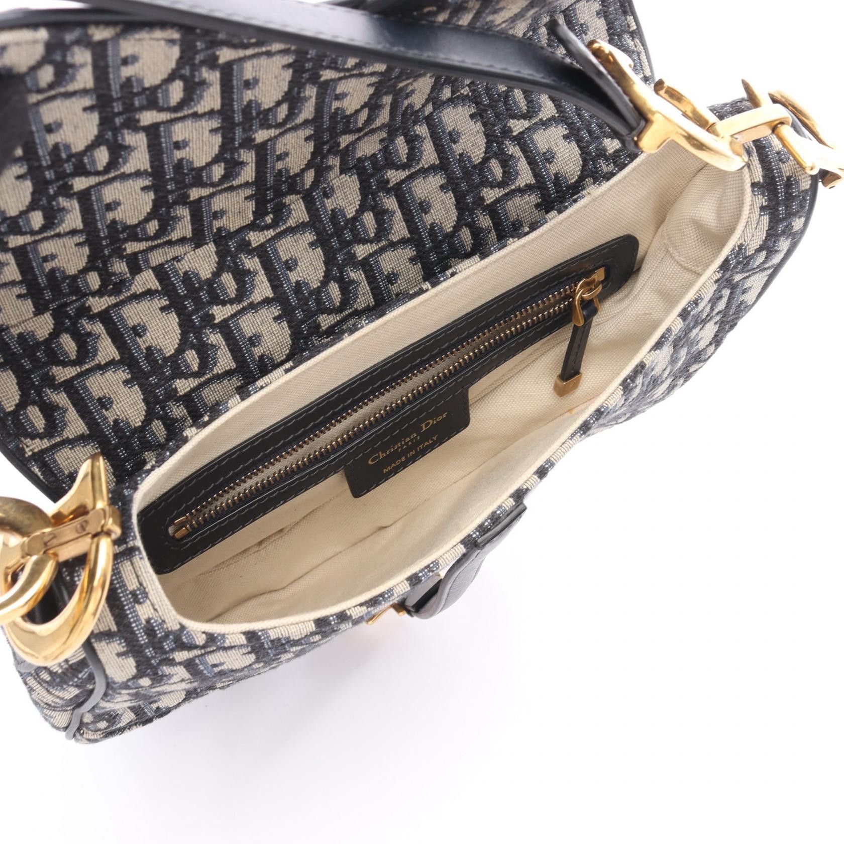 Dior Dior Dior Saddle Oblique Jacquard Canvas Leather Handbag Leather Shoulder Bag DUTY FREE for USA Size ONE SIZE - 3 Thumbnail