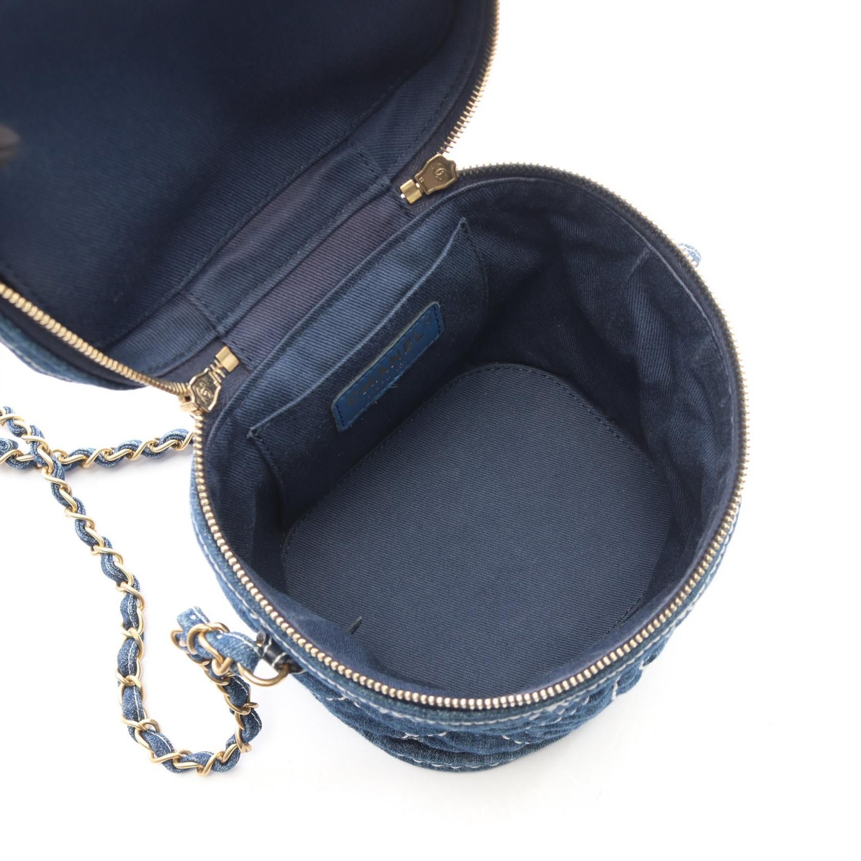 Chanel Chanel Chanel Coco Mark Denim Leather 2way Shoulder Bag Leather Vanity Bag DUTY FREE for USA Size ONE SIZE - 3 Thumbnail