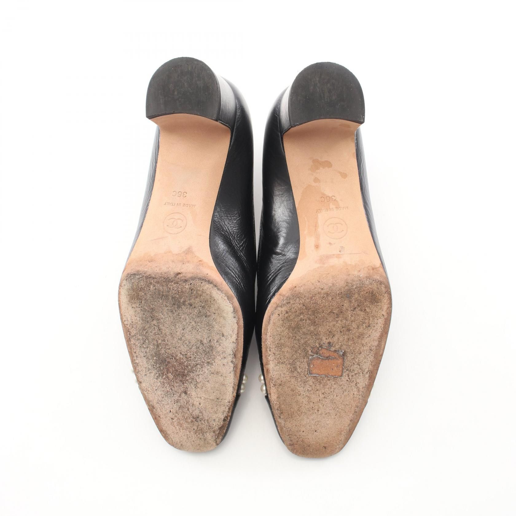 Chanel Chanel Chanel Coco Mark Pearl Leather Pumps Leather Shoes G35402 DUTY FREE for USA Size ONE SIZE - 4 Thumbnail