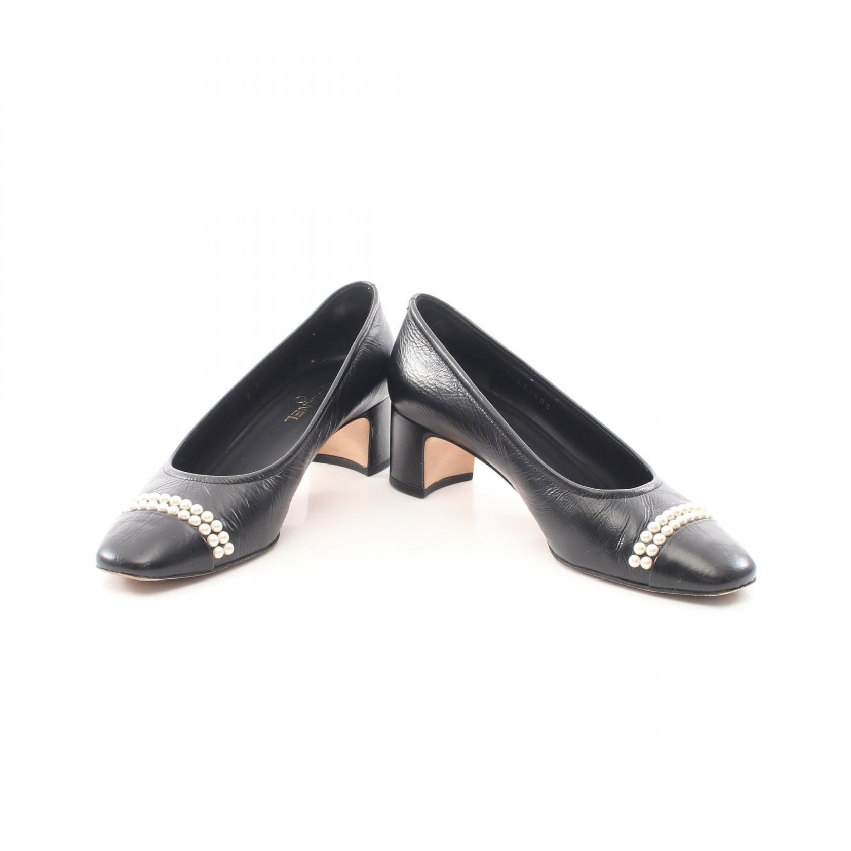 Chanel Chanel Chanel Coco Mark Pearl Leather Pumps Leather Shoes G35402 DUTY FREE for USA Size ONE SIZE - 3 Thumbnail