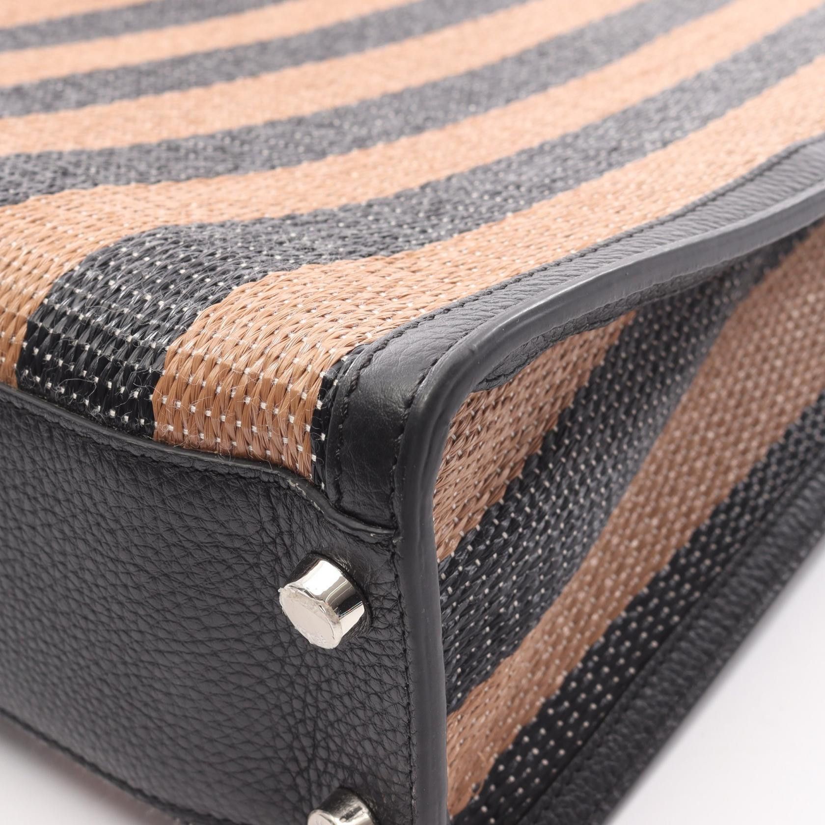 Fendi Fendi Fendi Peekaboo X-Lite Fit Leather Raffia Tote Bag Leather Tote Bag 7VA447 DUTY FREE for USA Size ONE SIZE - 5 Thumbnail