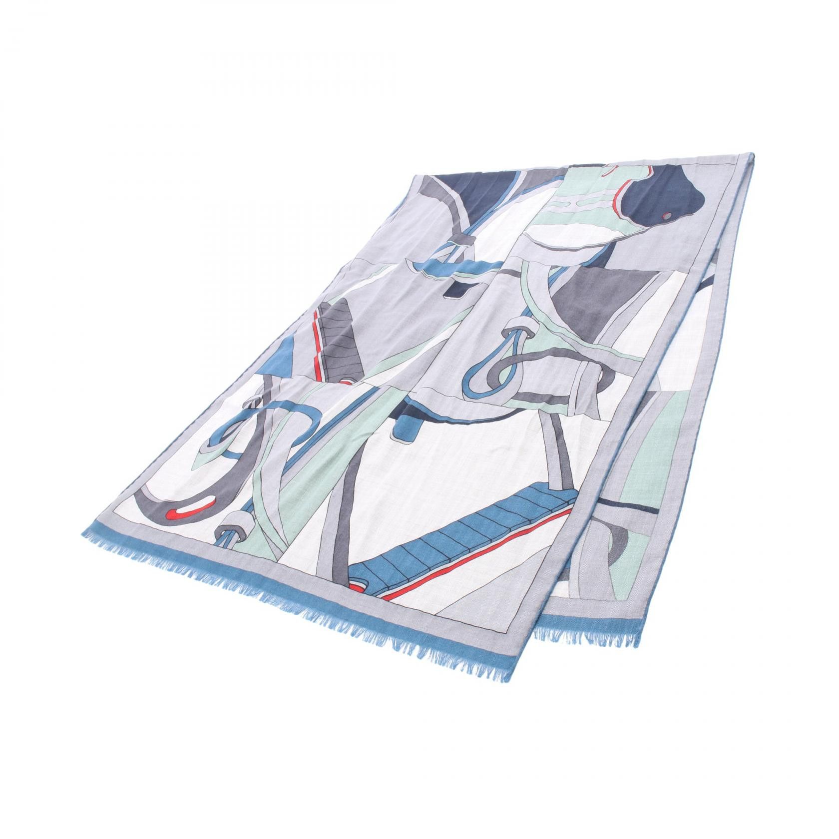Hermes Hermes Hermes Selle en Desordre Silk Cashmere Stole Textile Scarf DUTY FREE for USA Size ONE SIZE - 5 Thumbnail