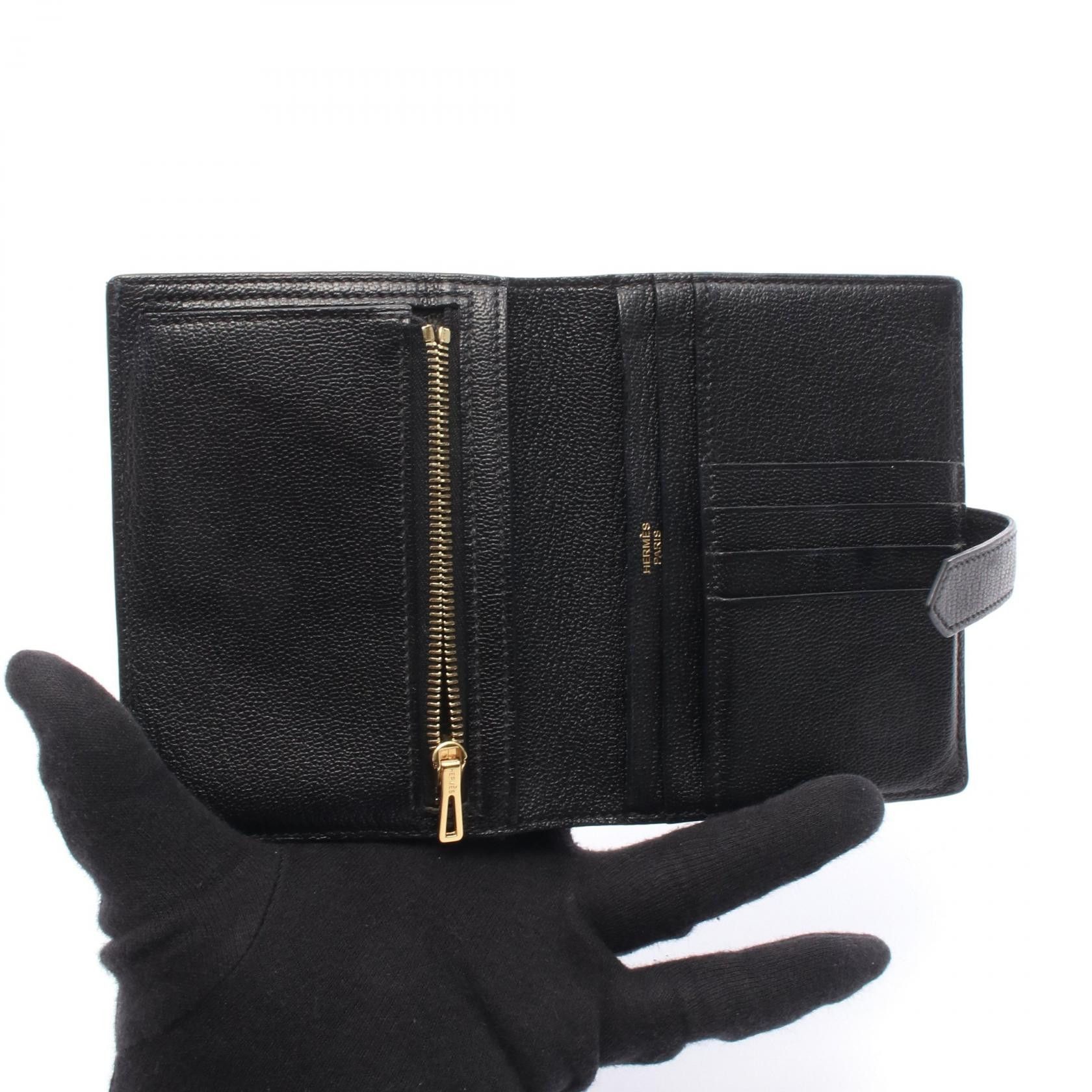 Hermes Hermes Hermes Bearn Compact Chevre Wallet Leather Short Wallet C DUTY FREE for USA Size ONE SIZE - 3 Thumbnail