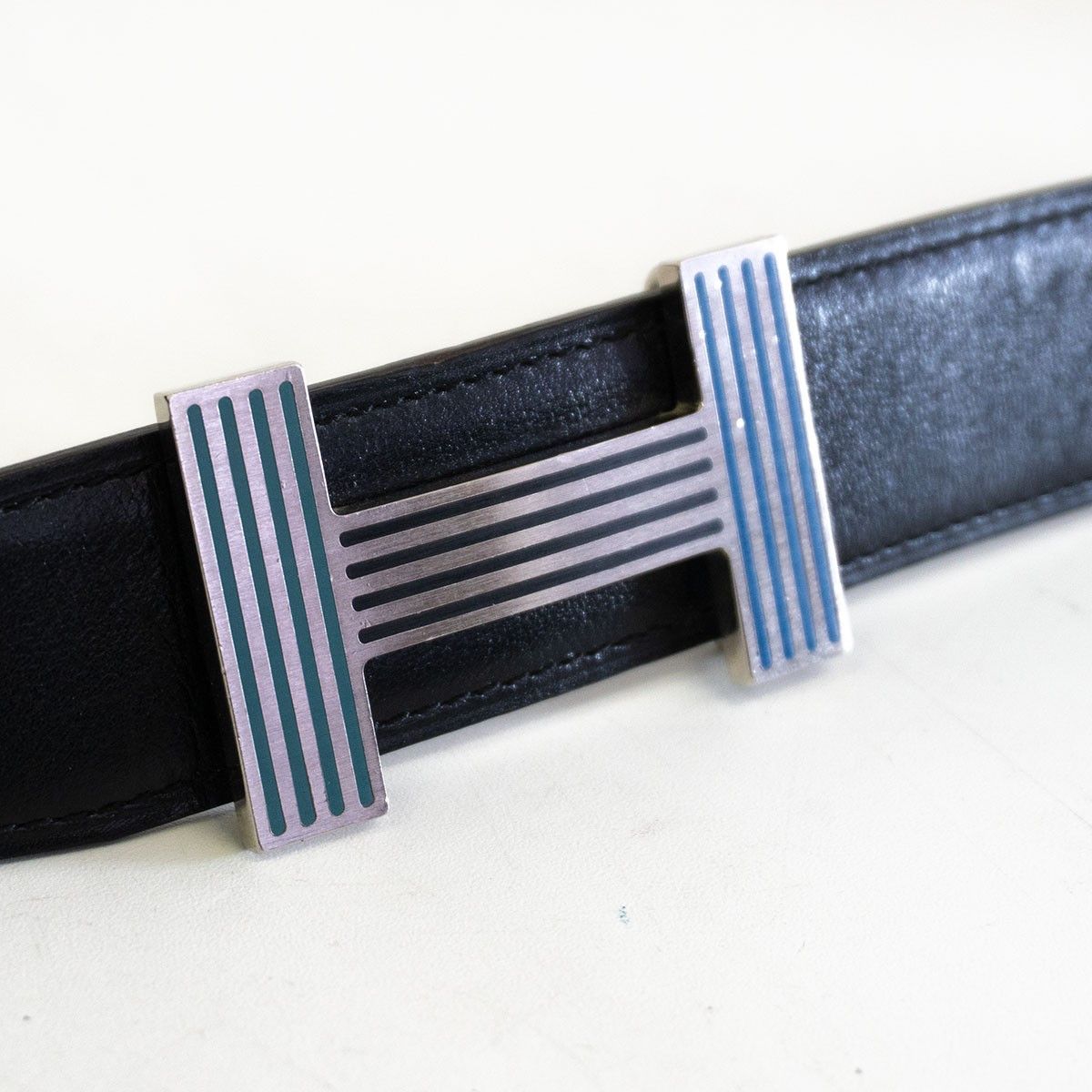 Hermes Hermes Reversible Leather Belt Black x Gray Size 100 Size ONE SIZE - 6 Thumbnail