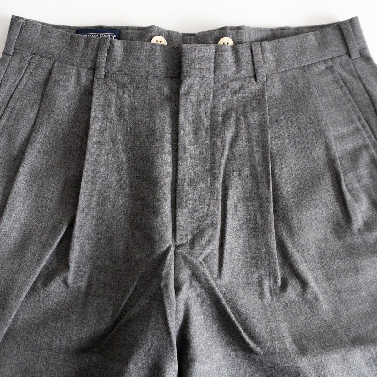 Lands' End Lands' End Double-pleated trousers Pants Gray Size 33 Size US 33 - 3 Thumbnail