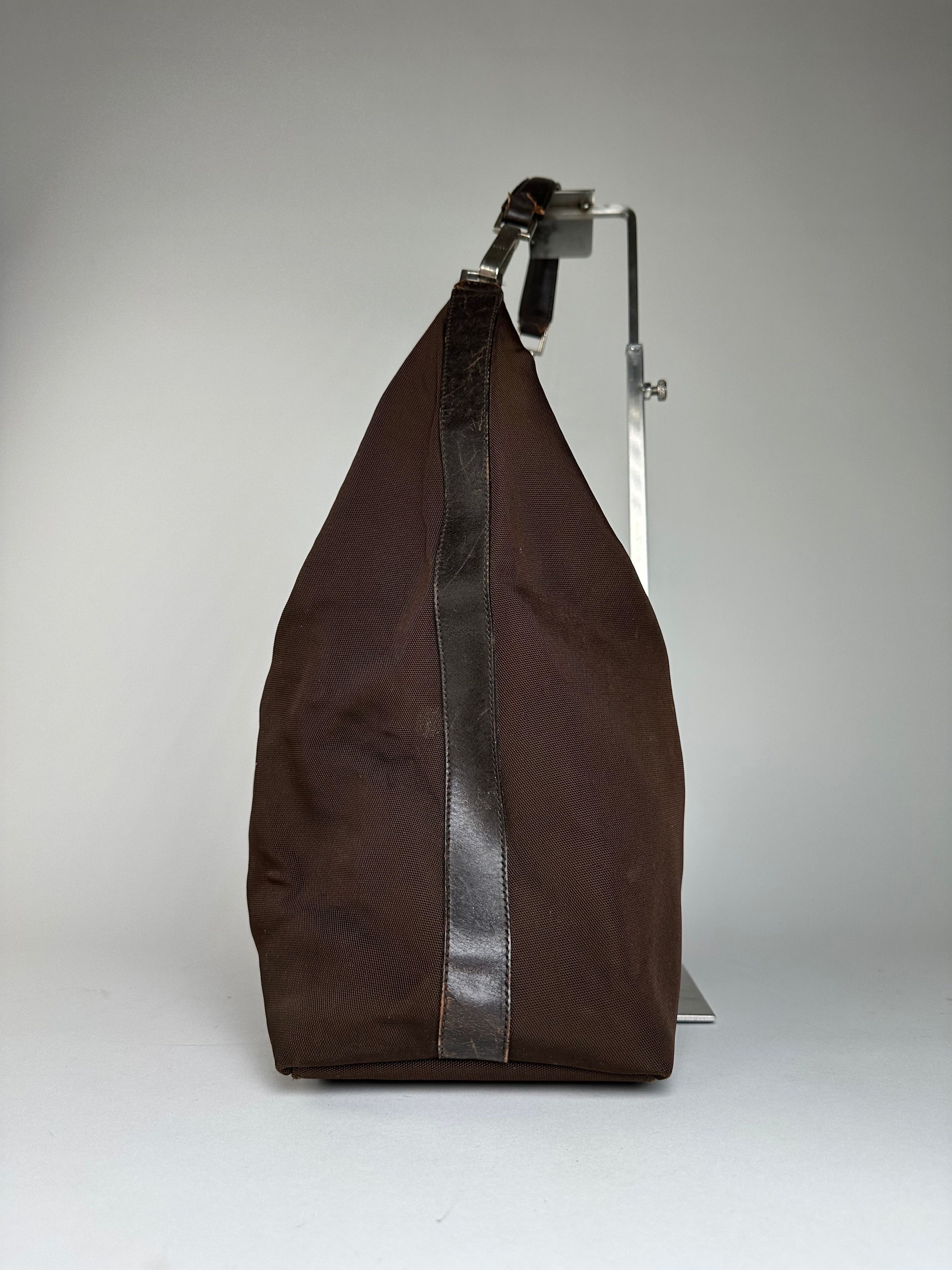 Gucci Vintage Fabric Hobo Bag Brown Silver Size ONE SIZE - 6 Thumbnail