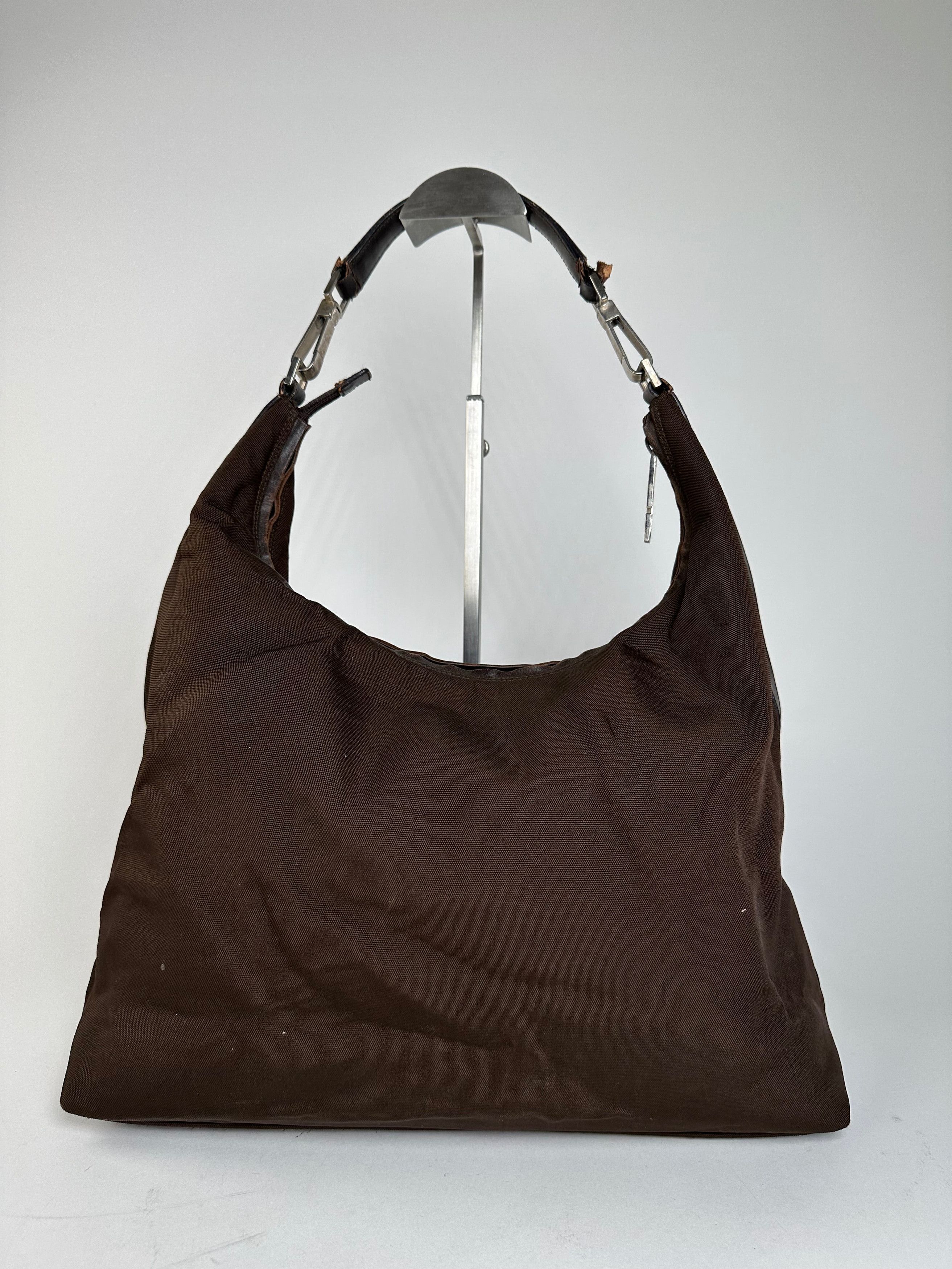 Gucci Vintage Fabric Hobo Bag Brown Silver Size ONE SIZE - 11 Thumbnail