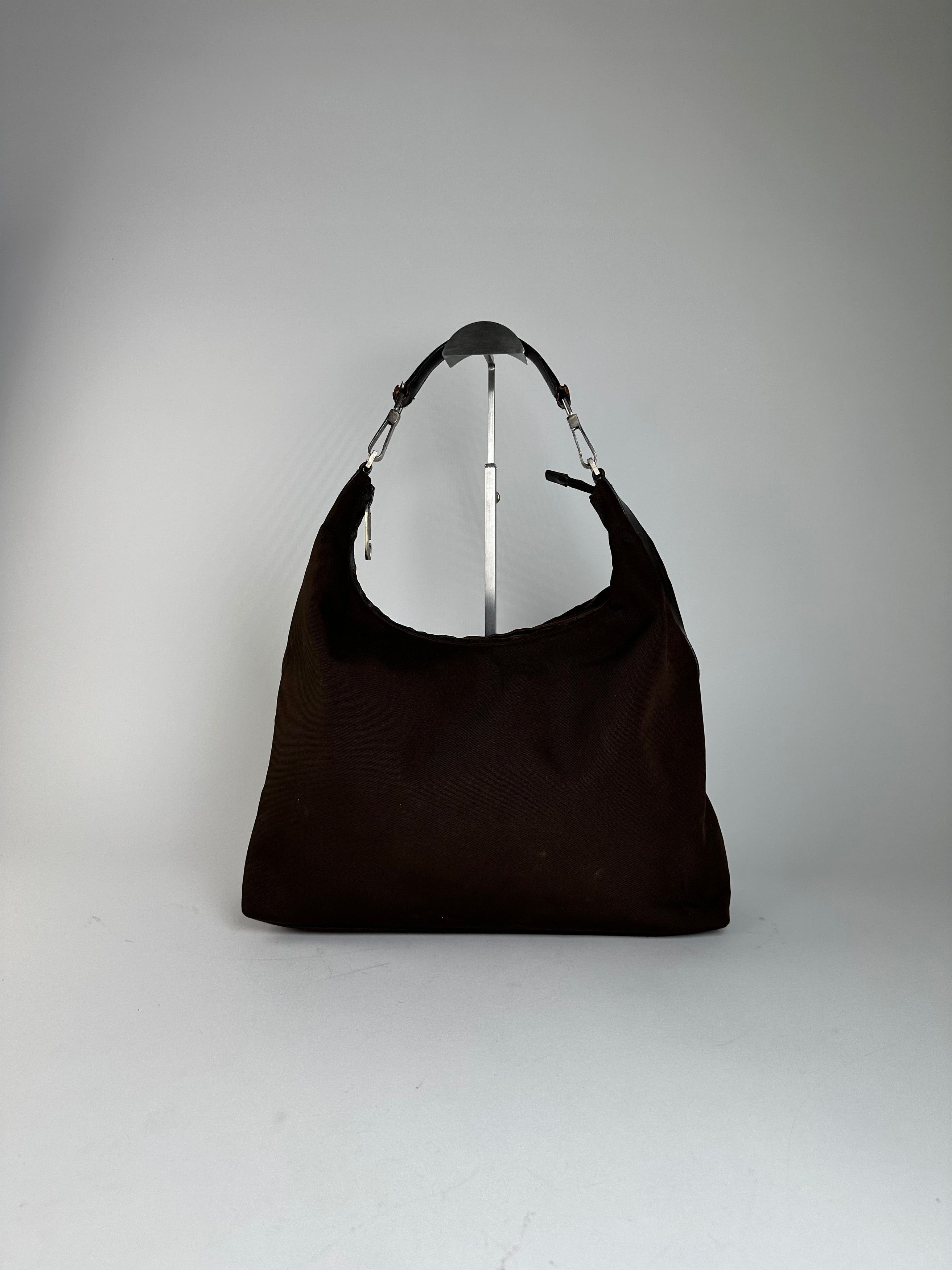 Gucci Vintage Fabric Hobo Bag Brown Silver Size ONE SIZE - 10 Thumbnail