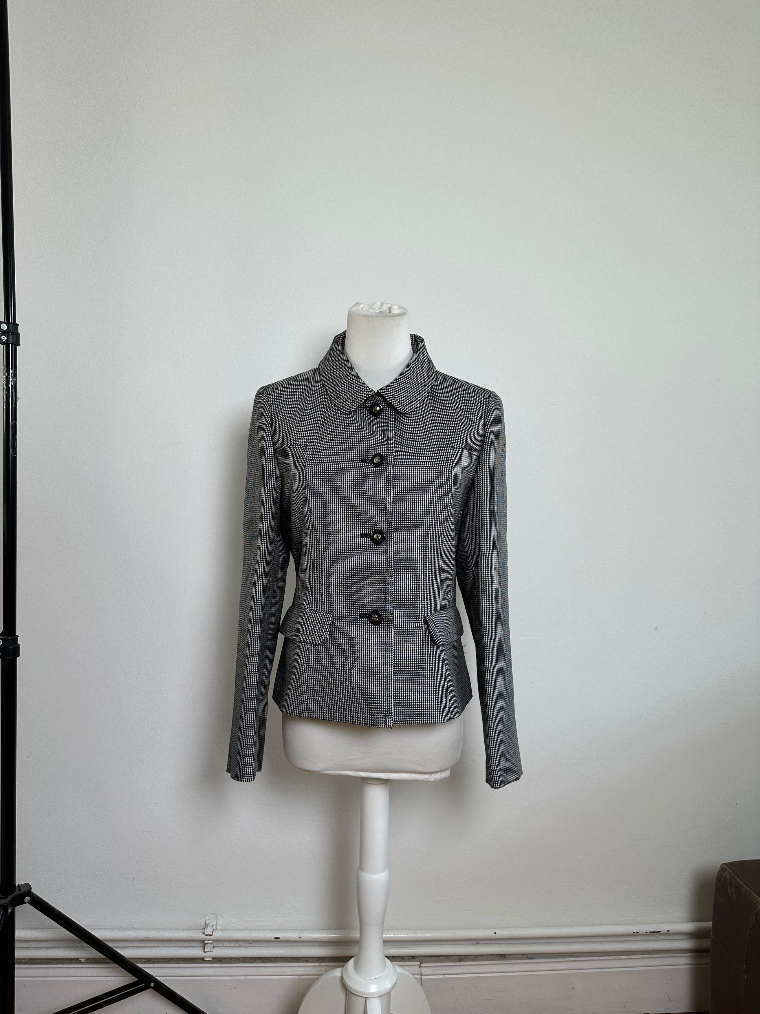 Courreges Vintage Checked Blazer Black White M Size M / US 6-8 / IT 42-44 - 2 Thumbnail