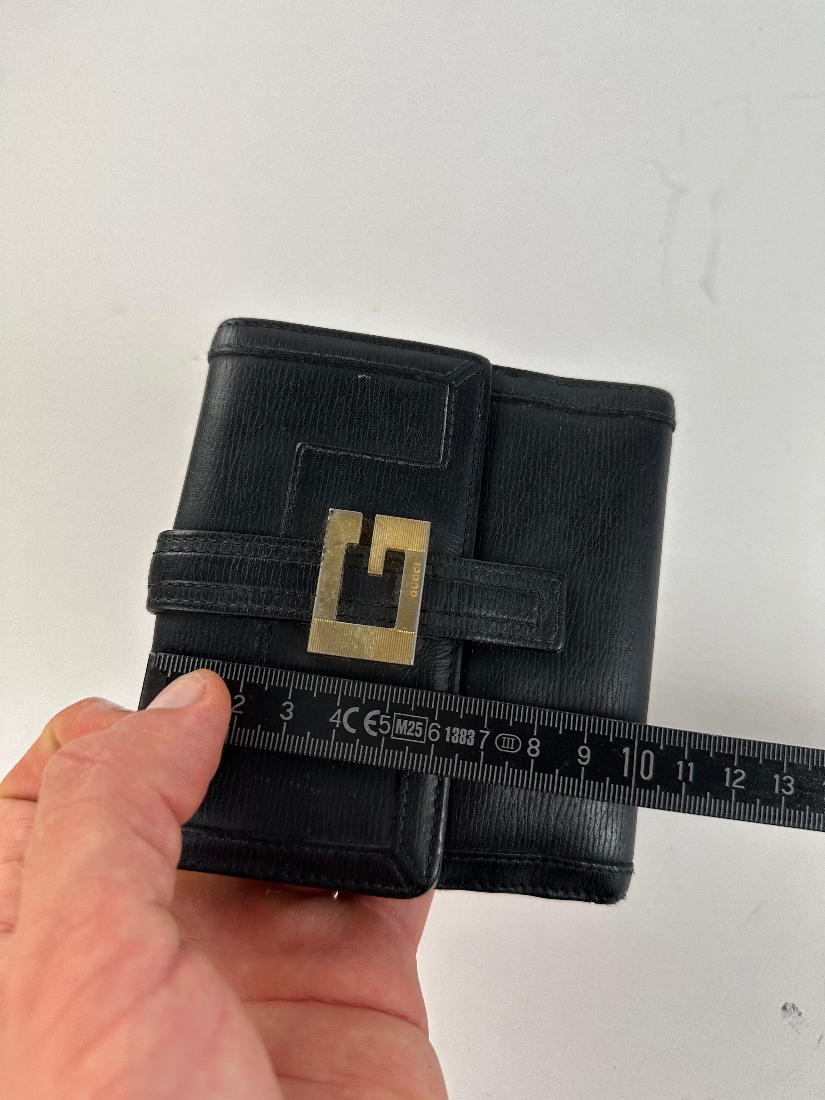 Gucci Vintage Leather Wallet Black Gold Size ONE SIZE - 10 Thumbnail