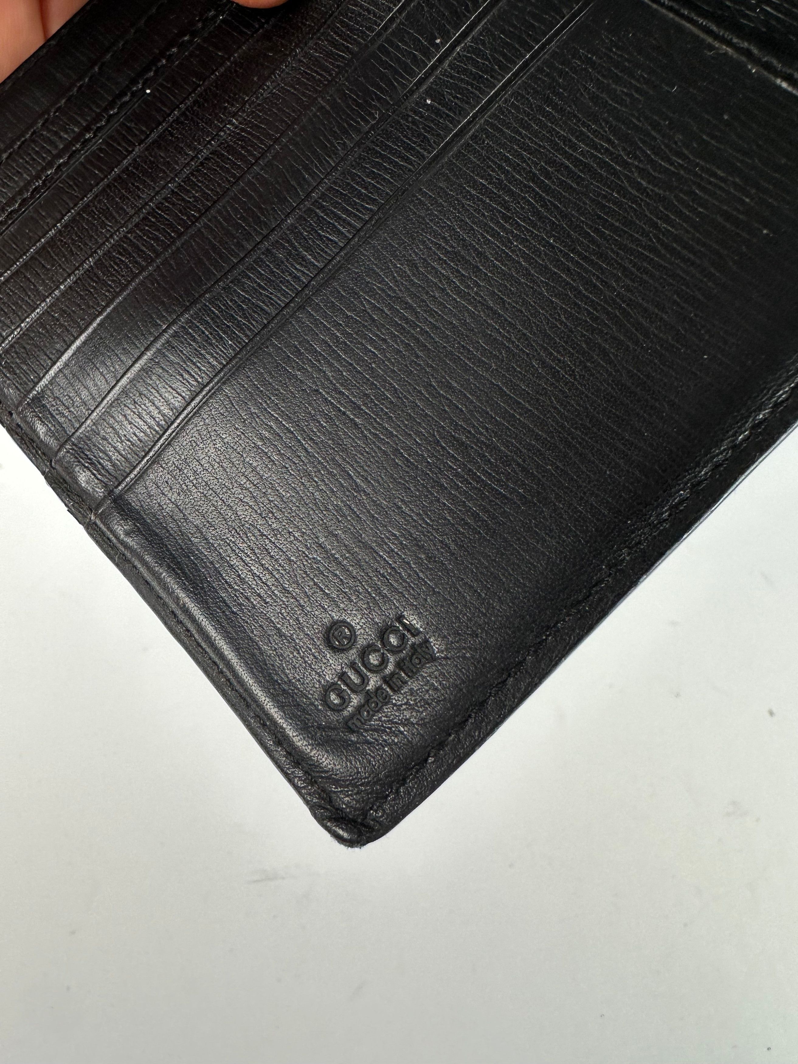 Gucci Vintage Leather Wallet Black Gold Size ONE SIZE - 6 Thumbnail