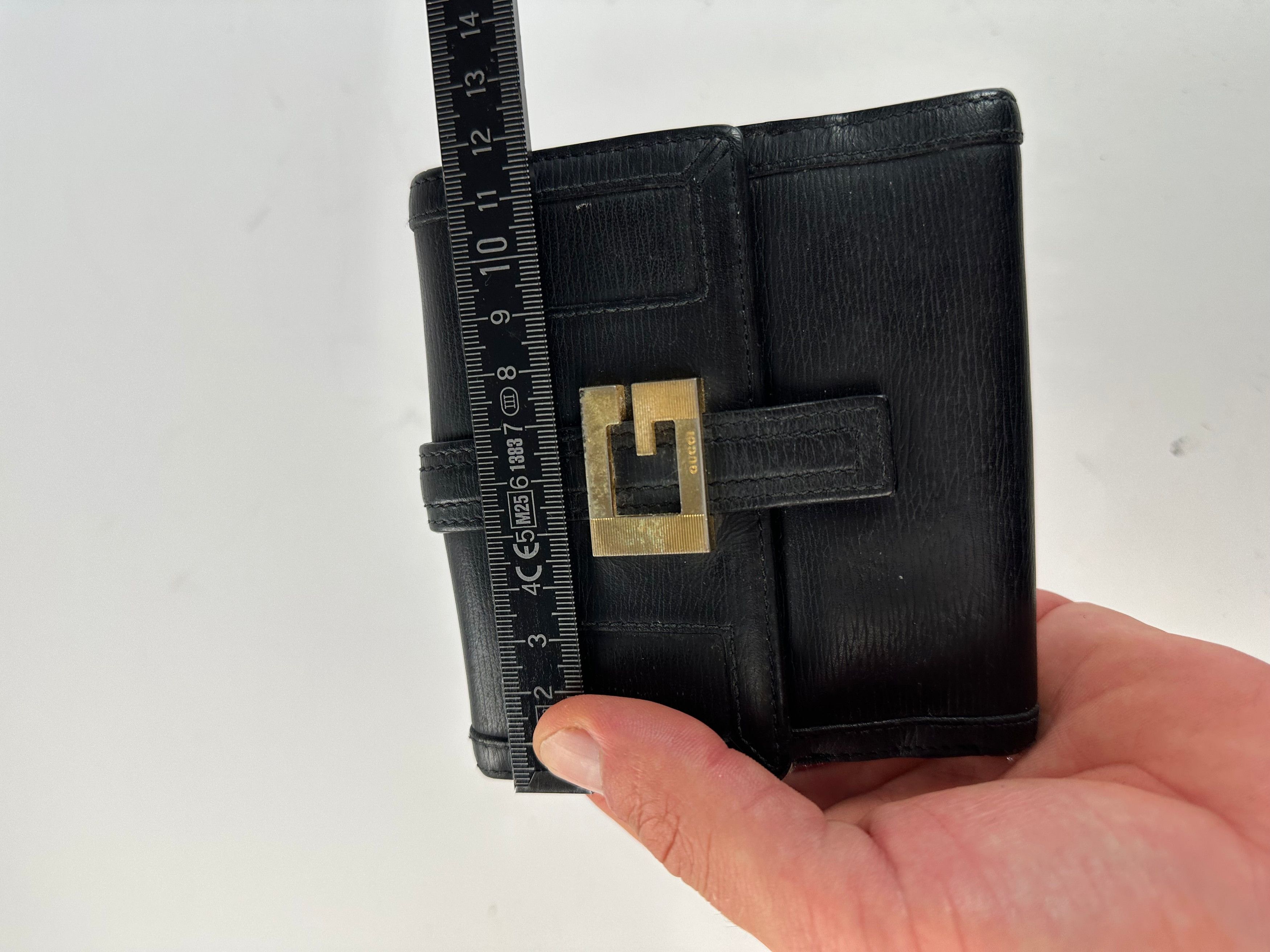 Gucci Vintage Leather Wallet Black Gold Size ONE SIZE - 9 Thumbnail