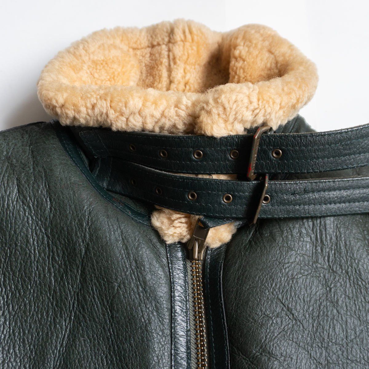 Vintage OCTOPUS ARMY B-3 Shearling Bomber Jacket Green Size 40 Size US XXS / EU 40 - 6 Thumbnail