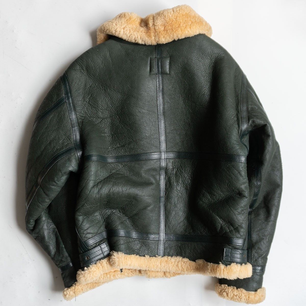 Vintage OCTOPUS ARMY B-3 Shearling Bomber Jacket Green Size 40 Size US XXS / EU 40 - 2 Thumbnail