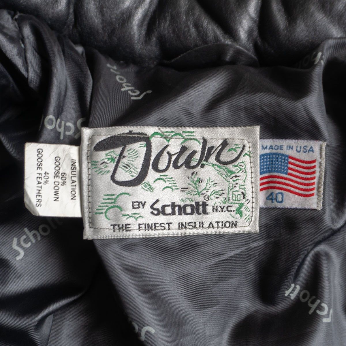 Schott Schott Leather Down Jacket Black Size 40 Size US XXS / EU 40 - 5 Thumbnail