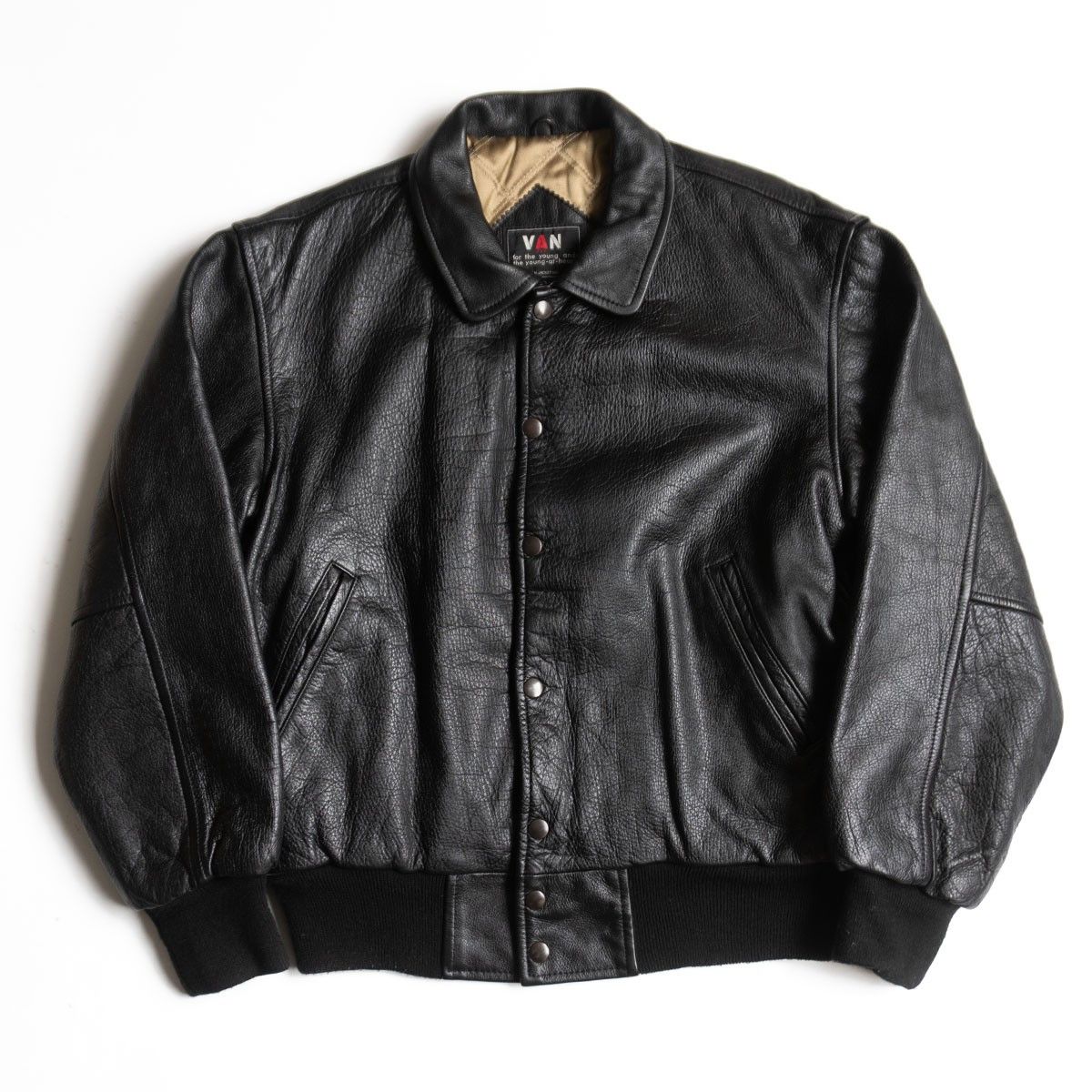 Vintage VAN JAC All Leather Varsity Jacket Size M Size US M / EU 48-50 / 2 - 2 Thumbnail