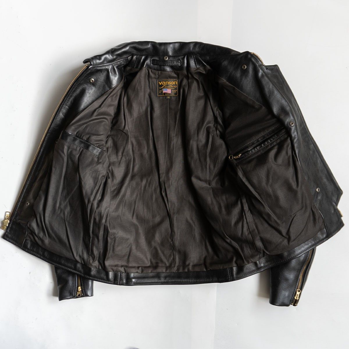 Vintage VANSON Single Rider Jacket Size 38 Size US L / EU 52-54 / 3 - 3 Thumbnail