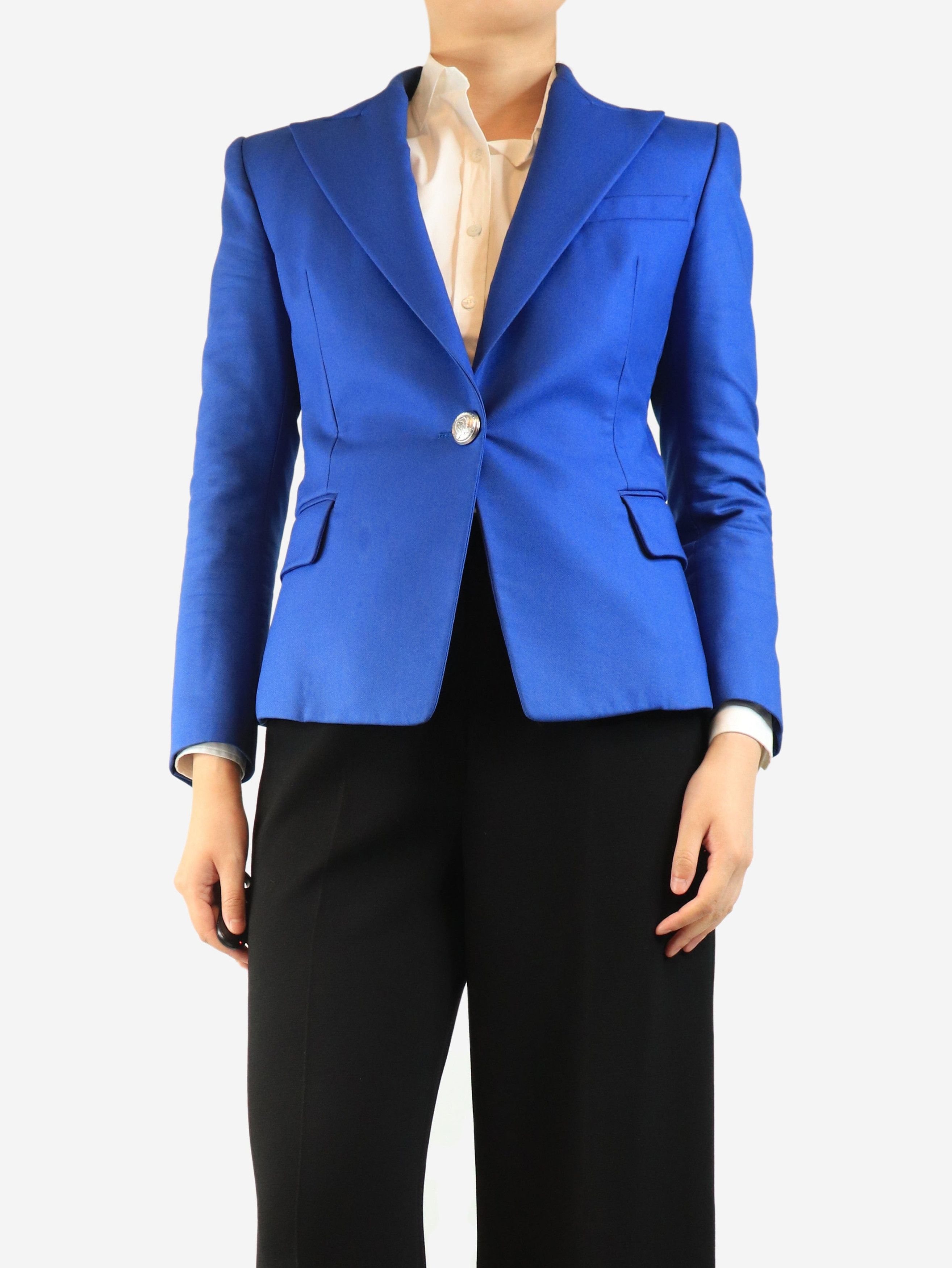 Balmain Blue single-breasted blazer - UK 12 Size M / US 6-8 / IT 42-44 - 2 Thumbnail