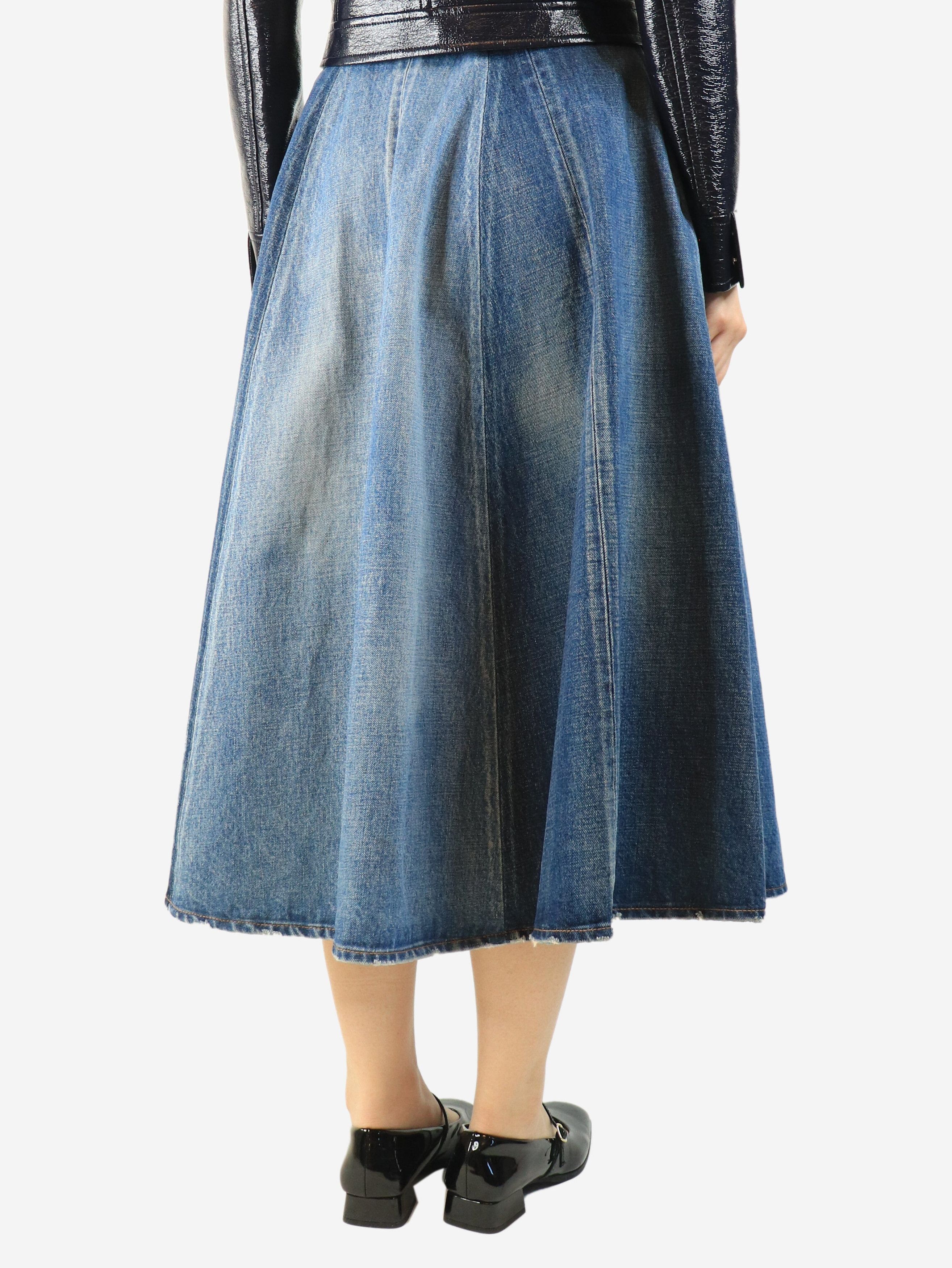 Celine Blue two-tone denim midi skirt - UK 10 Size 28" / US 6 / IT 42 - 4 Thumbnail